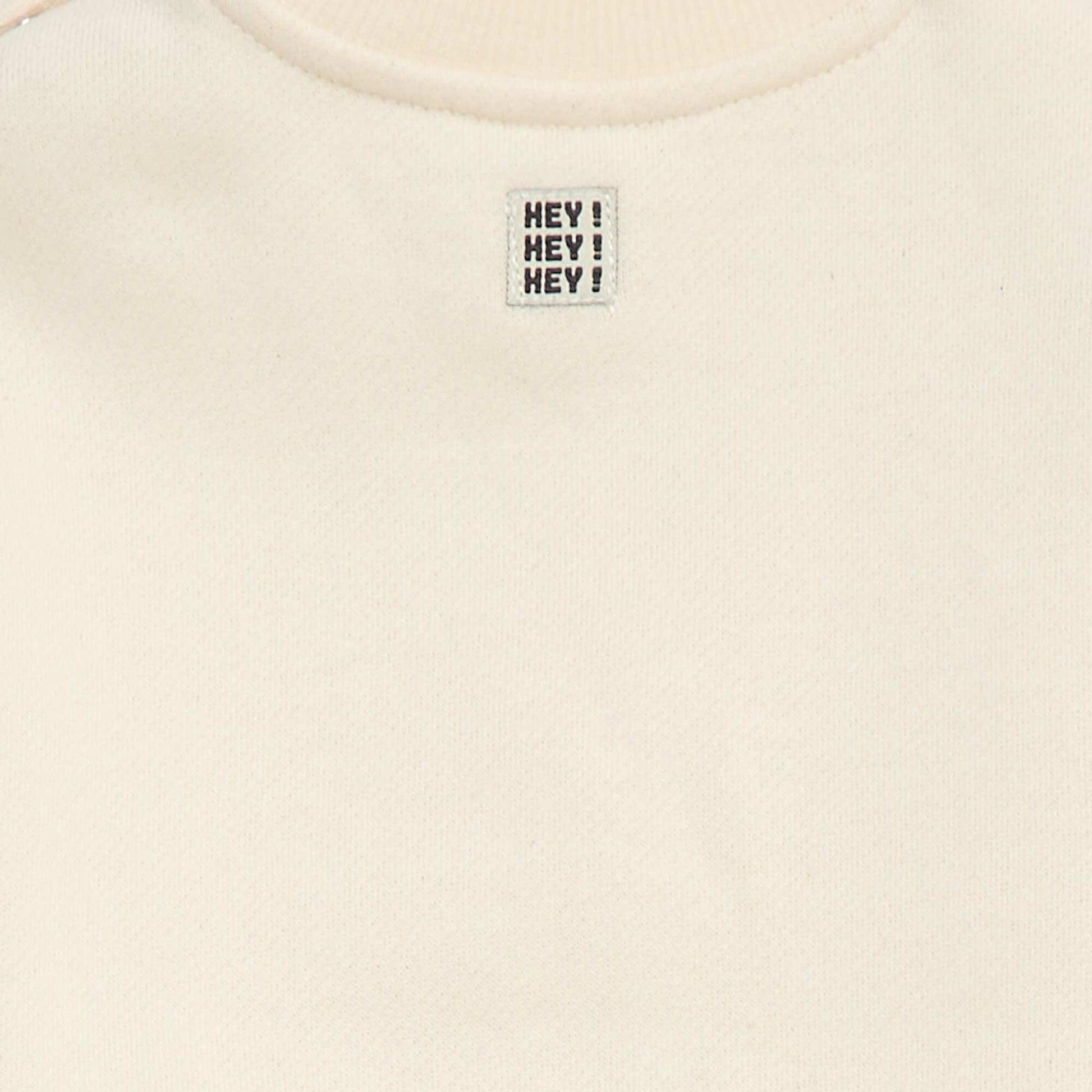 Sweat avec broderie 'cool' en molleton gratté BEIGE