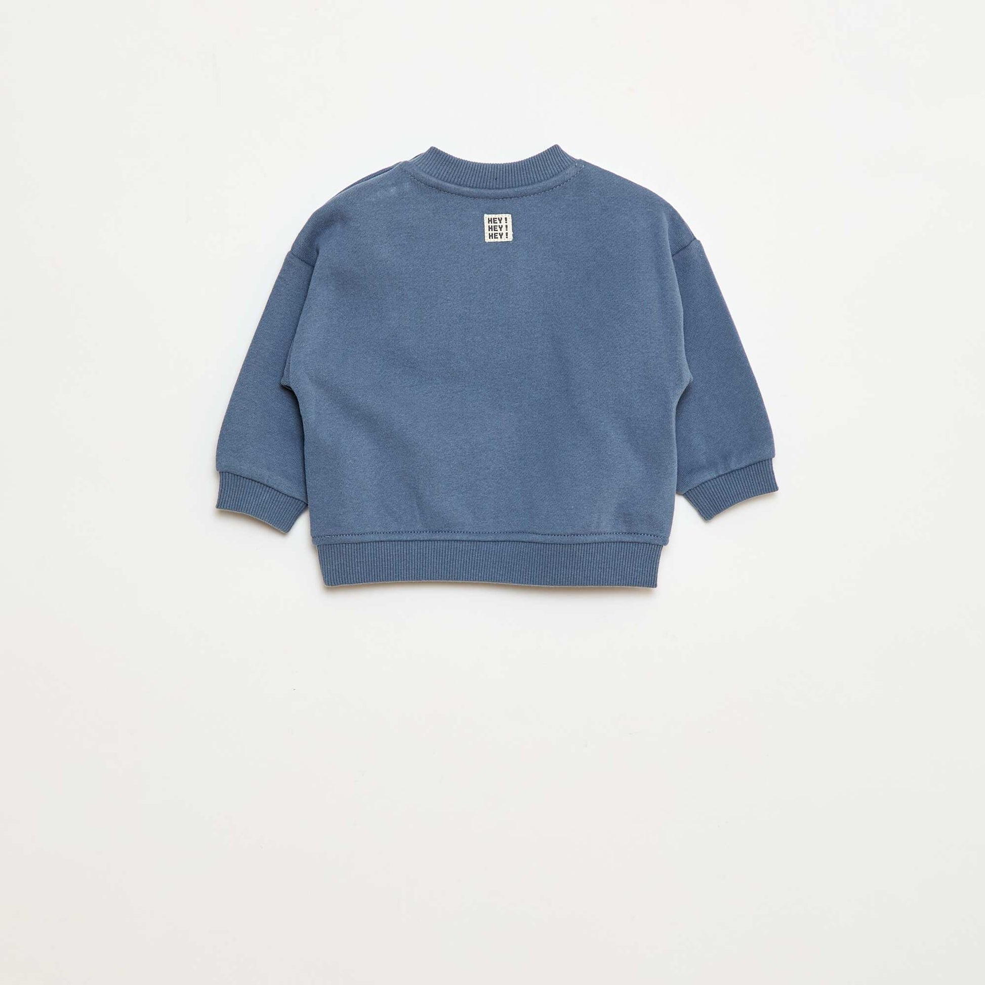 Sweat avec broderie 'cool' en molleton gratté BLEU