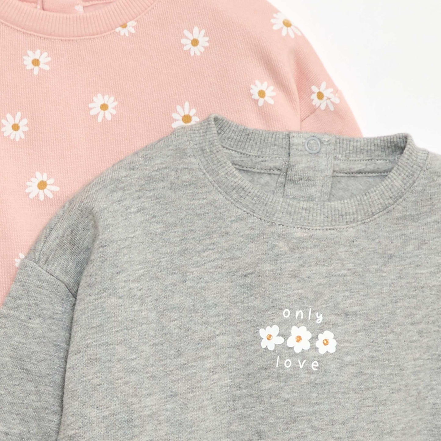 Lot de 2 sweats 1 uni et l'autre à motif GRIS