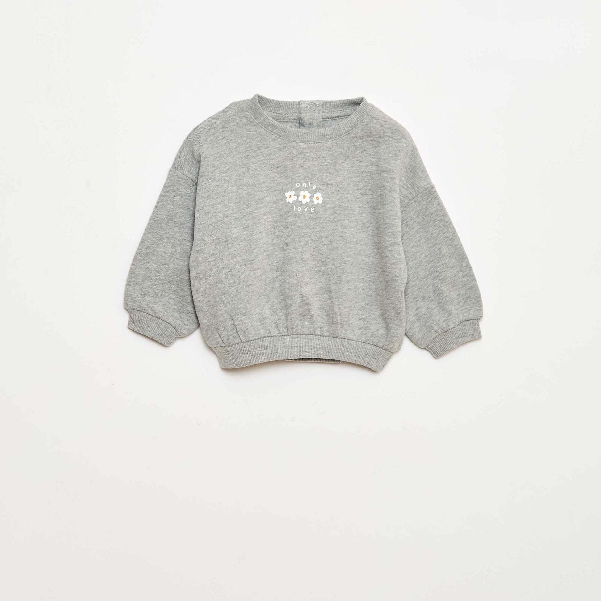 Lot de 2 sweats 1 uni et l'autre à motif GRIS