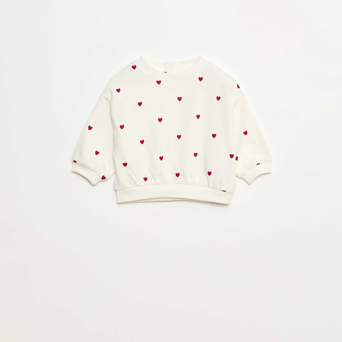 Lot de 2 sweats 1 uni et l'autre à motif BLANC