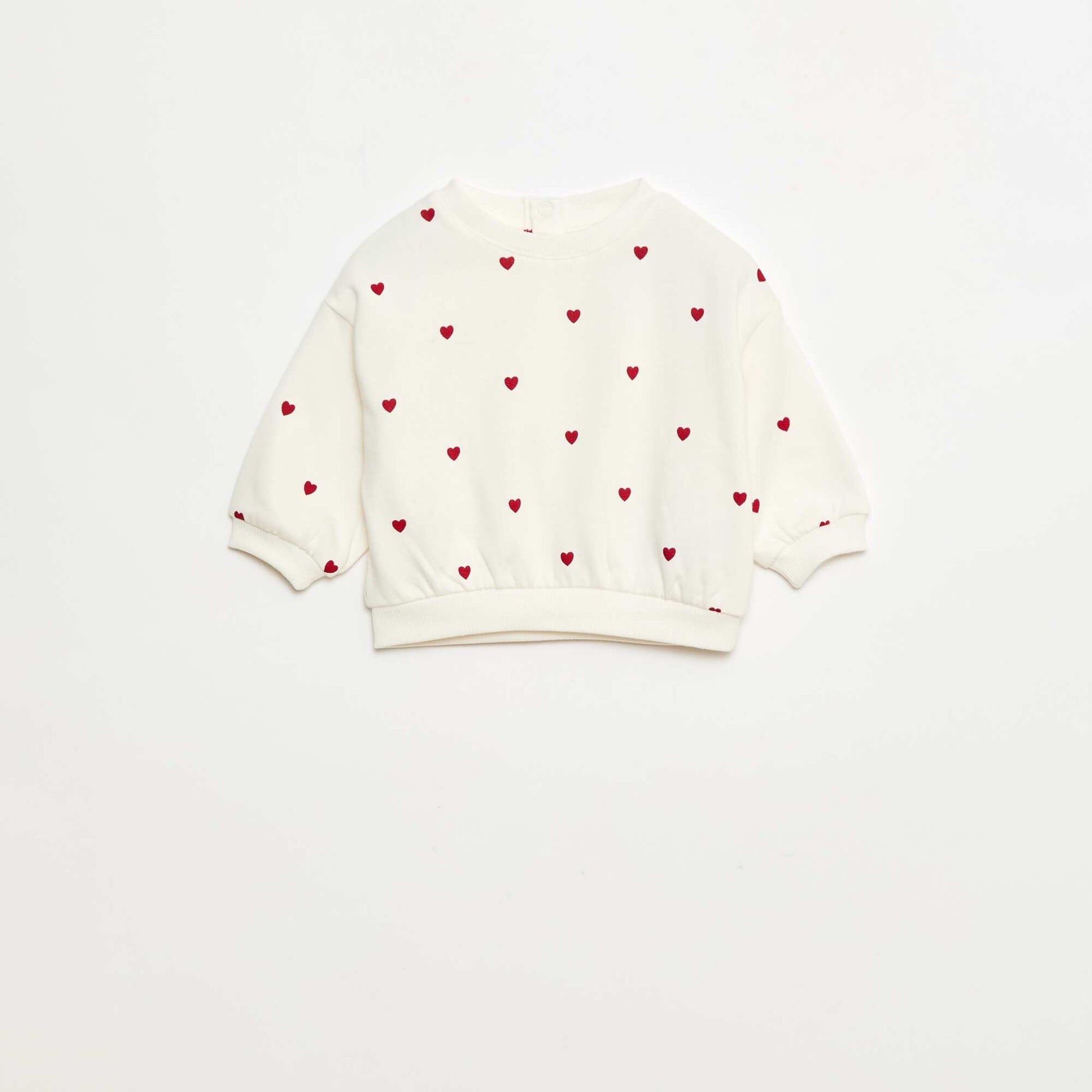 Lot de 2 sweats 1 uni et l'autre à motif BLANC