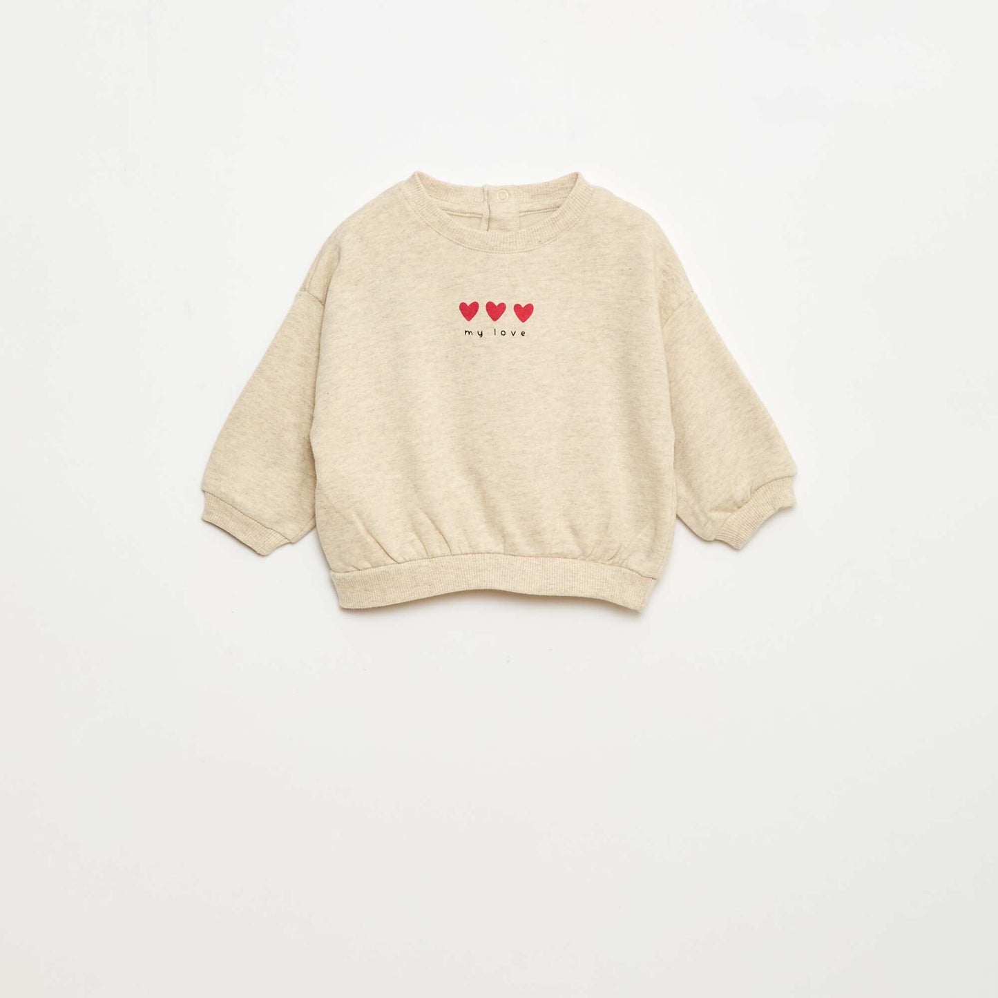 Lot de 2 sweats 1 uni et l'autre à motif BLANC