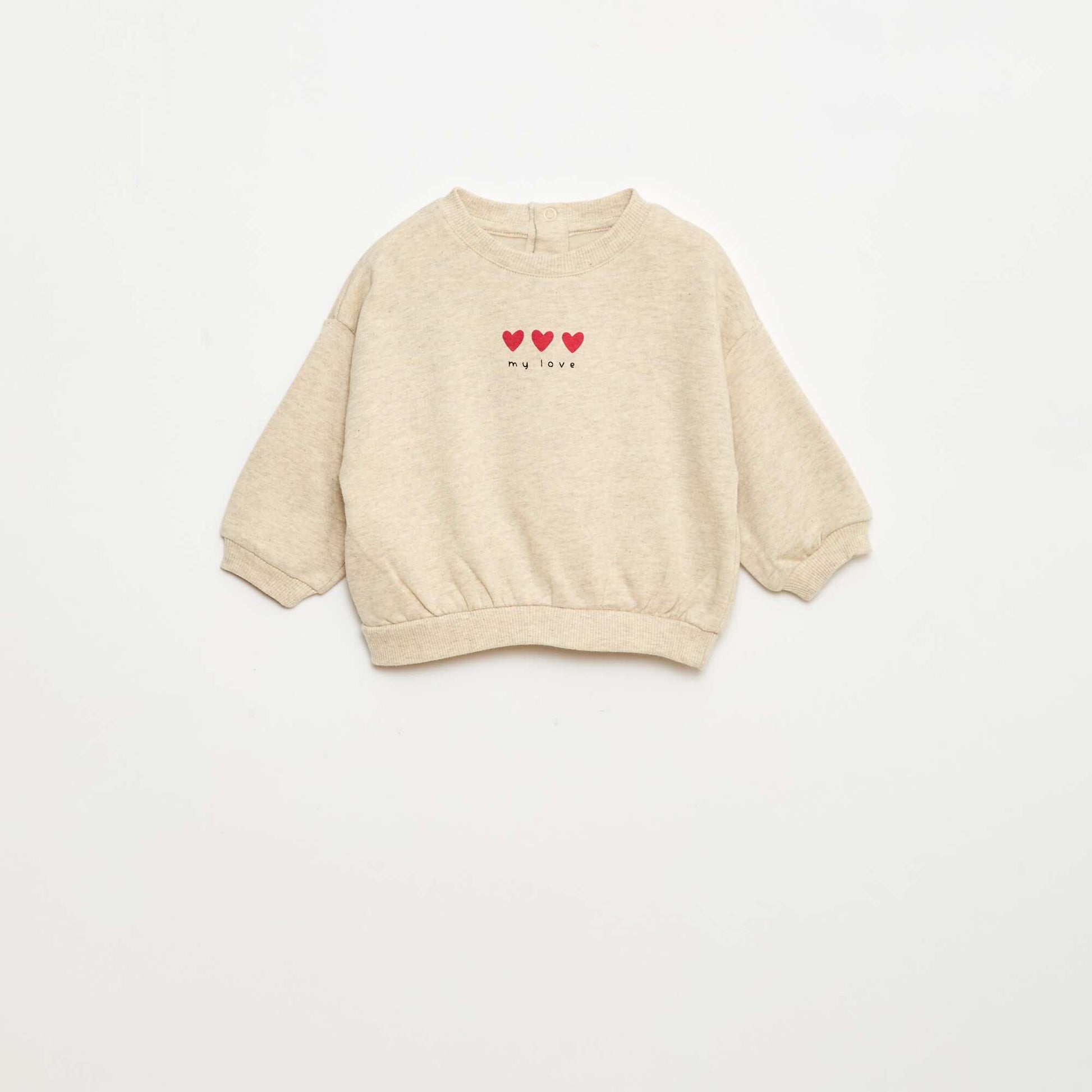 Lot de 2 sweats 1 uni et l'autre à motif BLANC