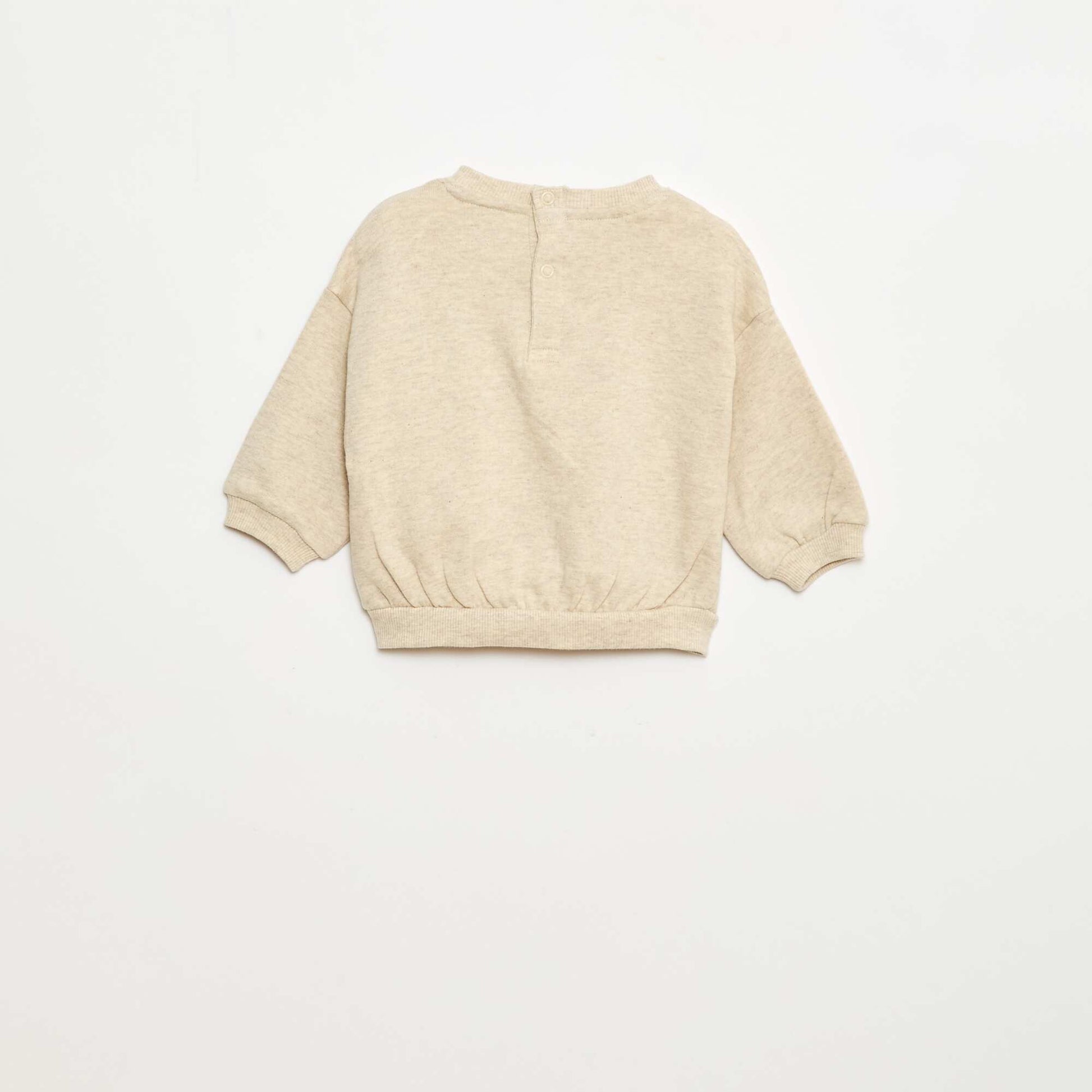 Lot de 2 sweats 1 uni et l'autre à motif BLANC