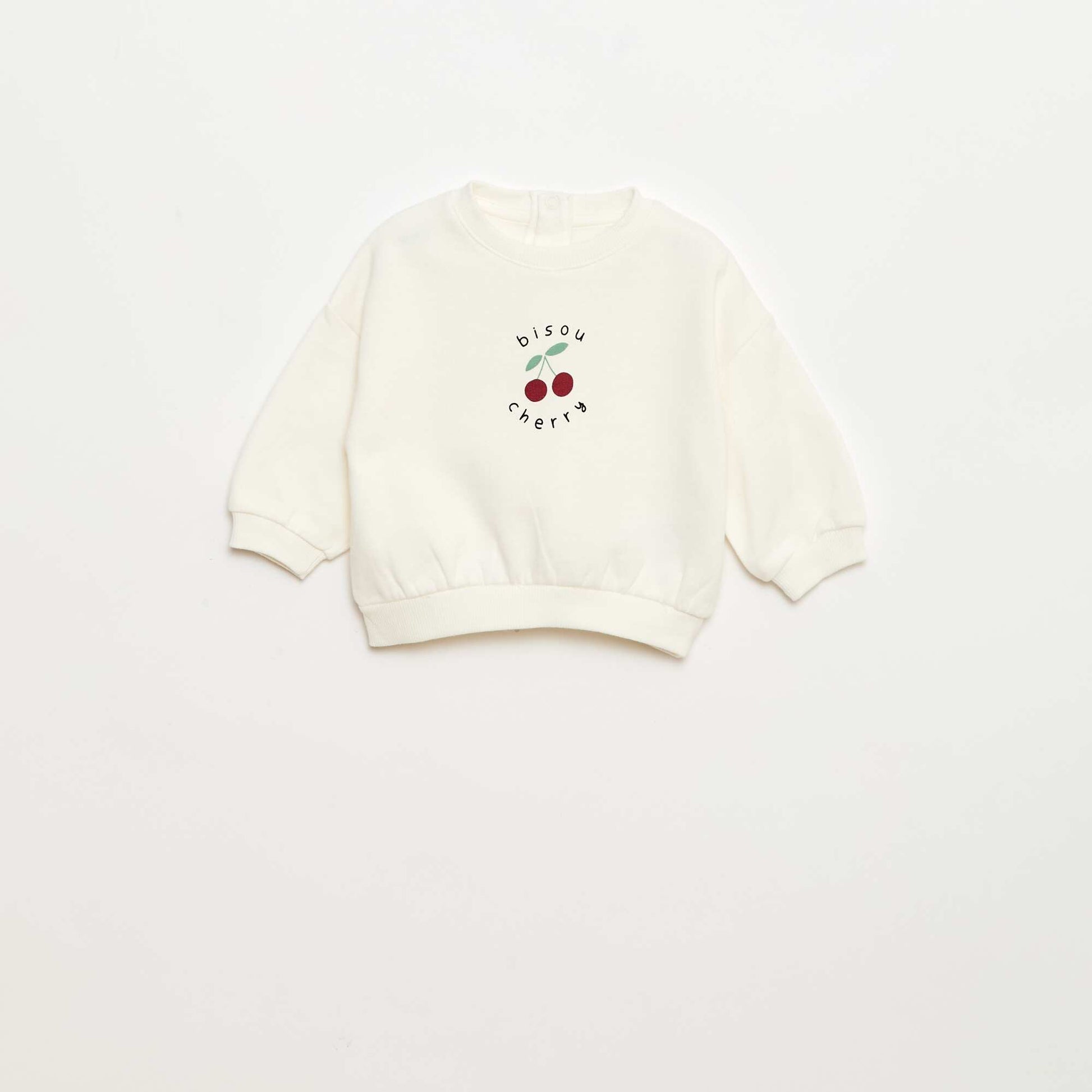 Lot de 2 sweats 1 uni et l'autre à motif BLANC