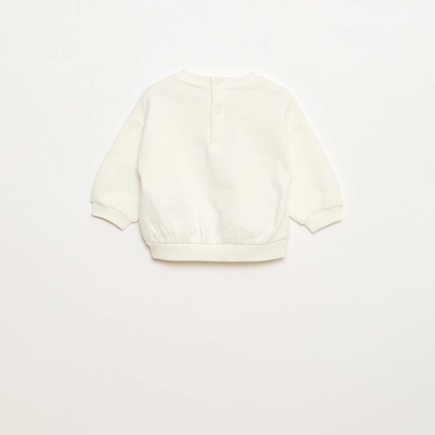 Lot de 2 sweats 1 uni et l'autre à motif BLANC