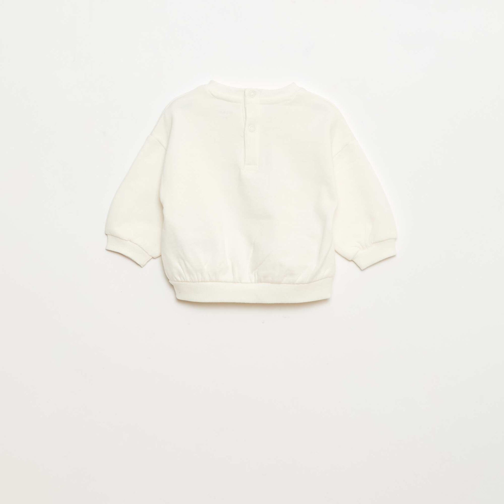 Lot de 2 sweats 1 uni et l'autre à motif BLANC