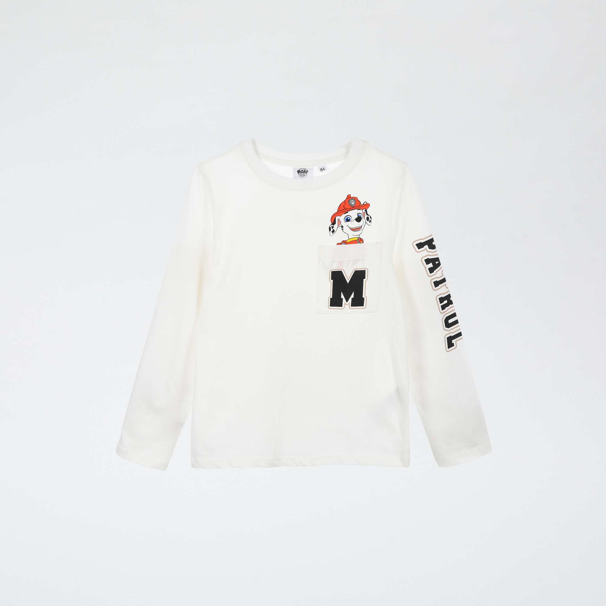 T-shirt manche longue 'Pat patrouille' en coton BLANC