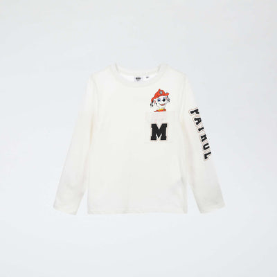 T-shirt manche longue 'Pat patrouille' en coton BLANC