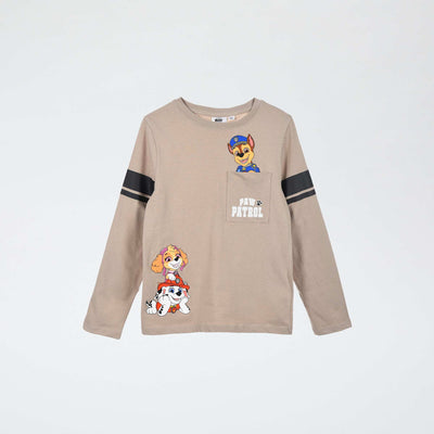 T-shirt manche longue 'Pat patrouille' en coton BEIGE
