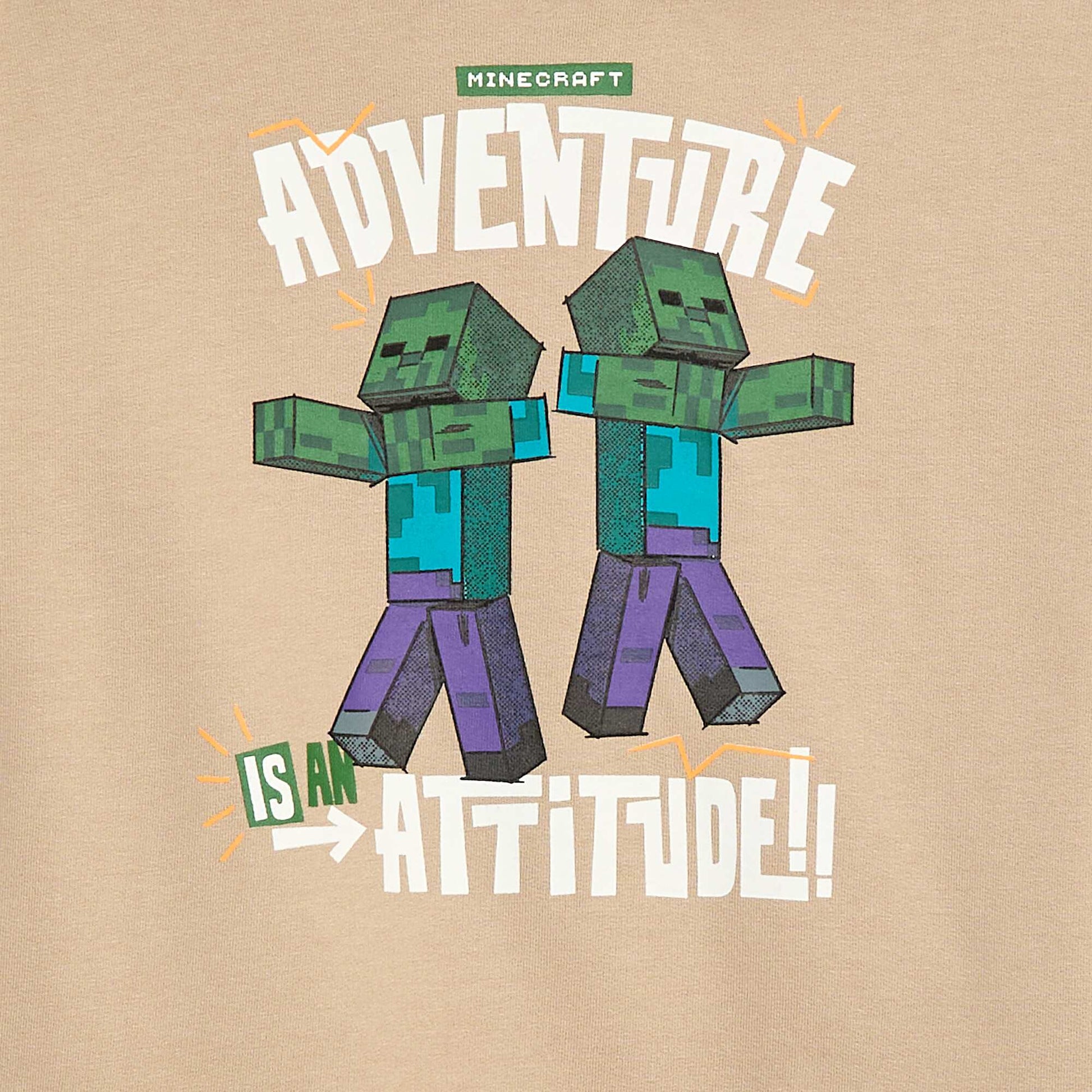Sweat à capuche 'Minecraft' BEIGE
