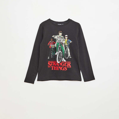 Tee-shirt manches courtes 'Stranger Things' NOIR