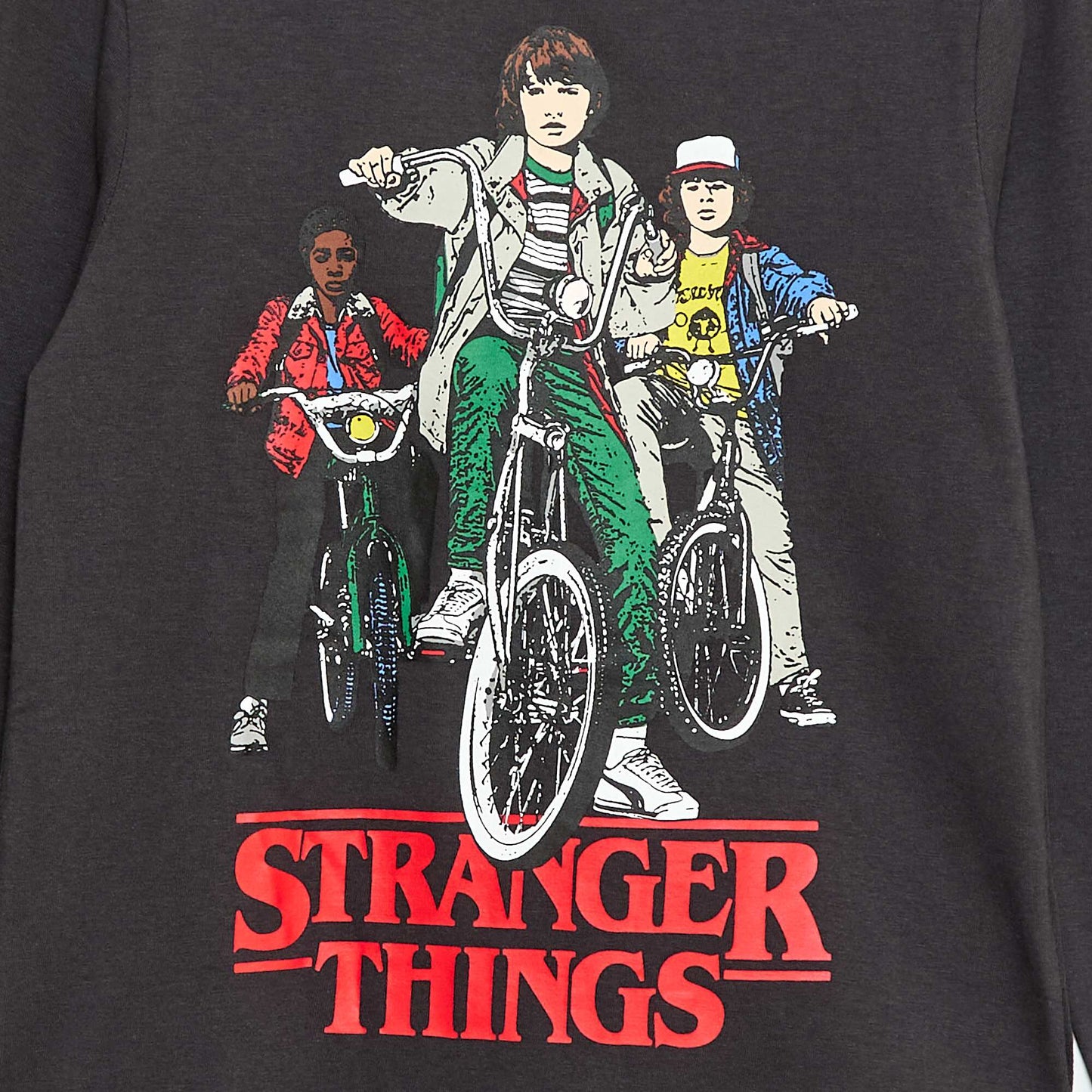 Tee-shirt manches courtes 'Stranger Things' NOIR