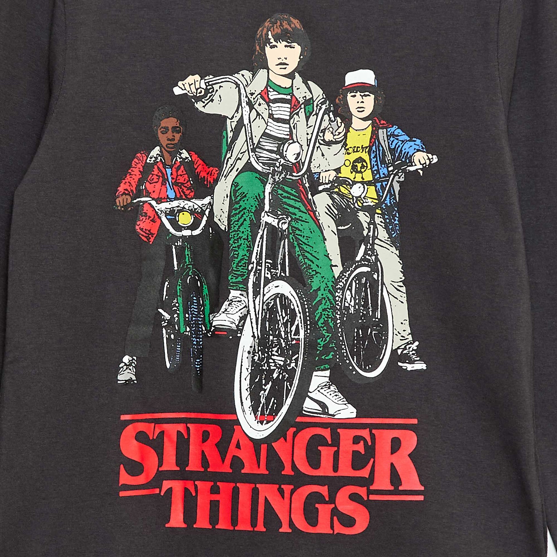 Tee-shirt manches courtes 'Stranger Things' NOIR
