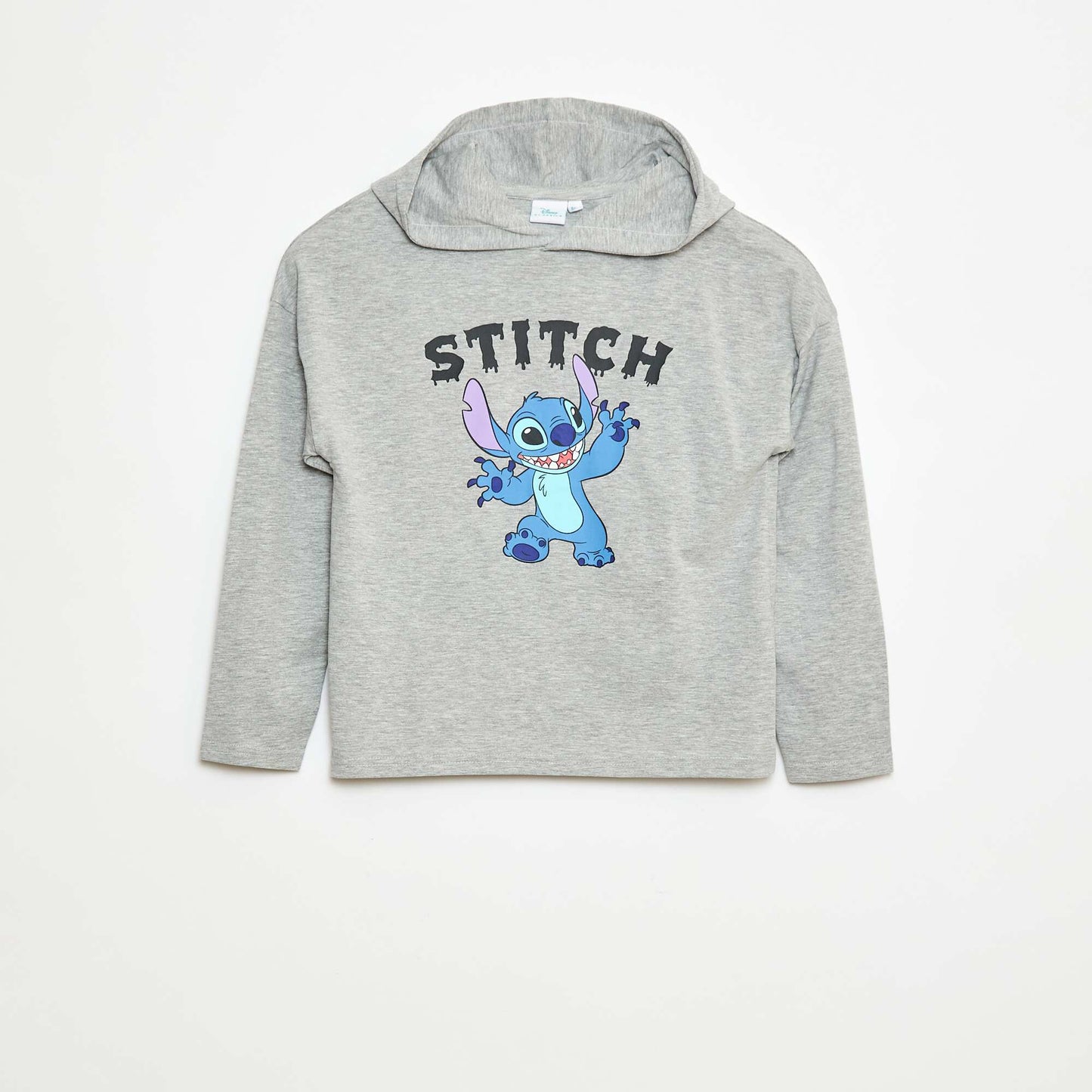 Tee-shirt à capuche 'Stitch' GRIS