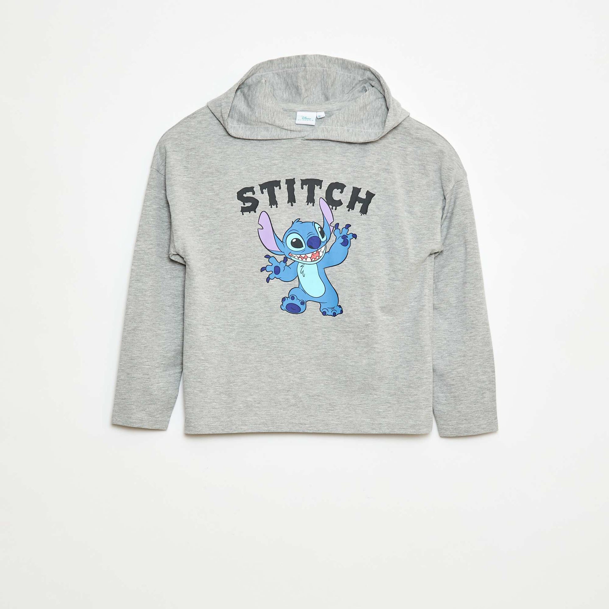 Tee-shirt à capuche 'Stitch' GRIS