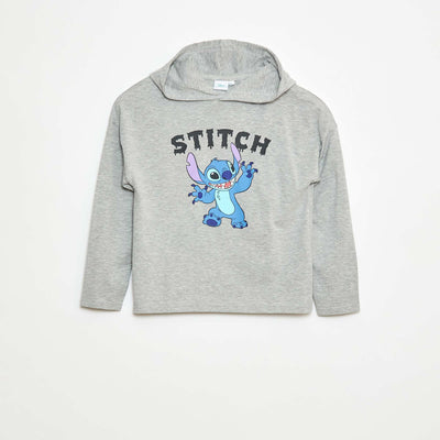 Tee-shirt à capuche 'Stitch' GRIS