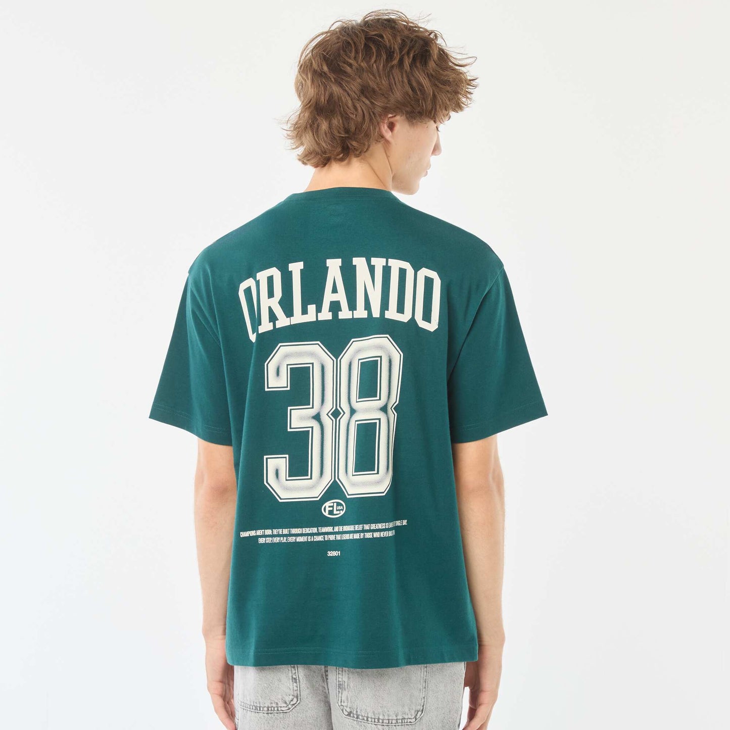 T-shirt uni imprimé recto/verso à manches longues VERT