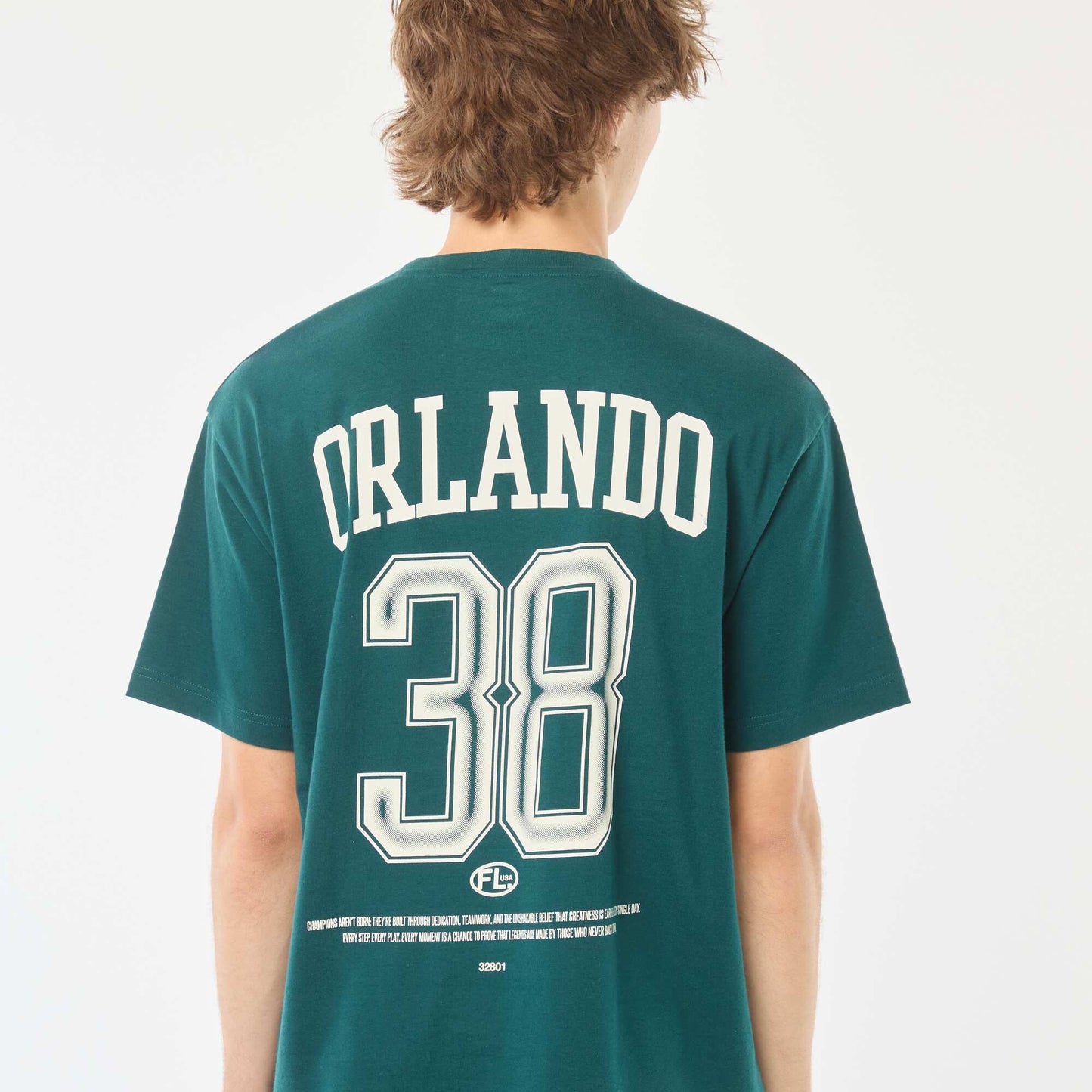 T-shirt uni imprimé recto/verso à manches longues VERT