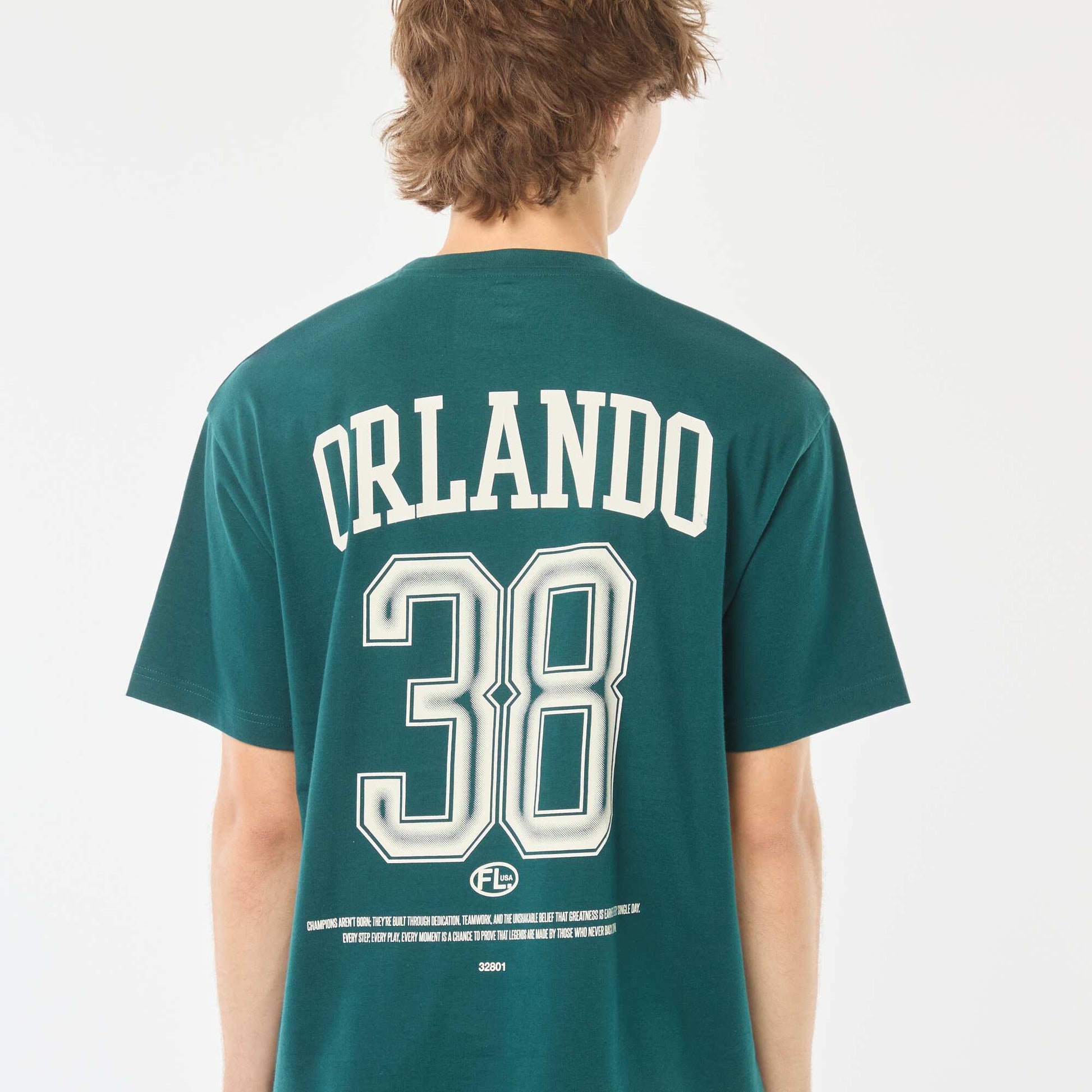 T-shirt uni imprimé recto/verso à manches longues VERT