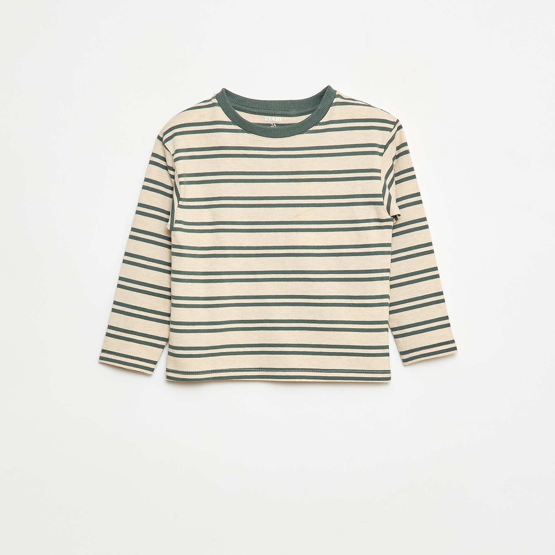 T-shirt à manches longues BEIGE/VERT