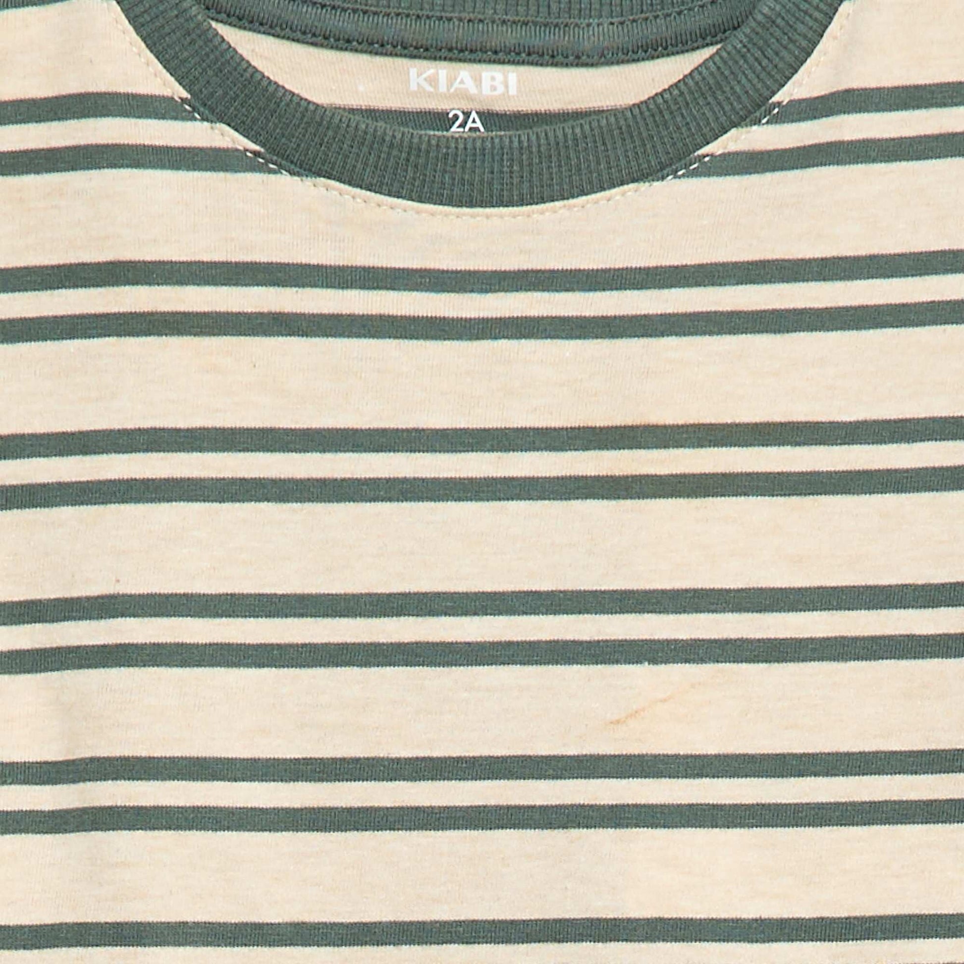 T-shirt à manches longues BEIGE/VERT