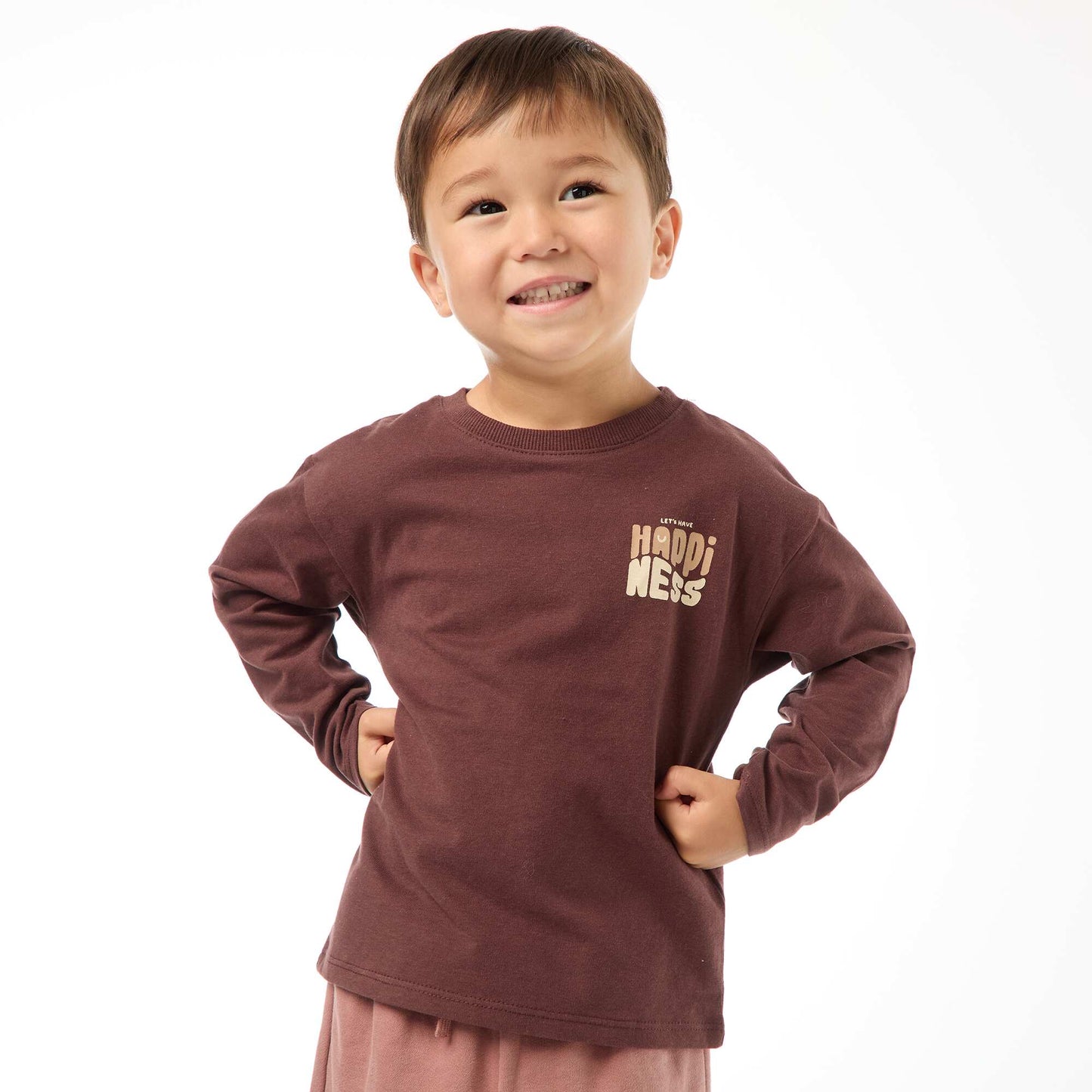 T-shirt à manches longues MARRON