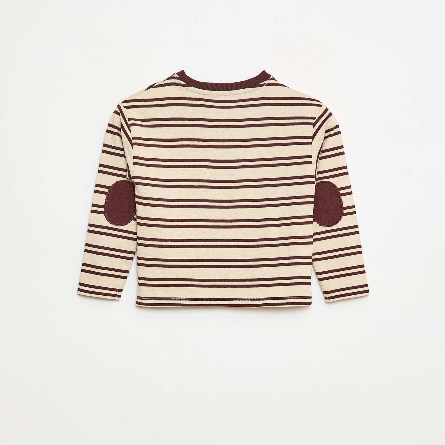 T-shirt à manches longues BEIGE/ROUGE
