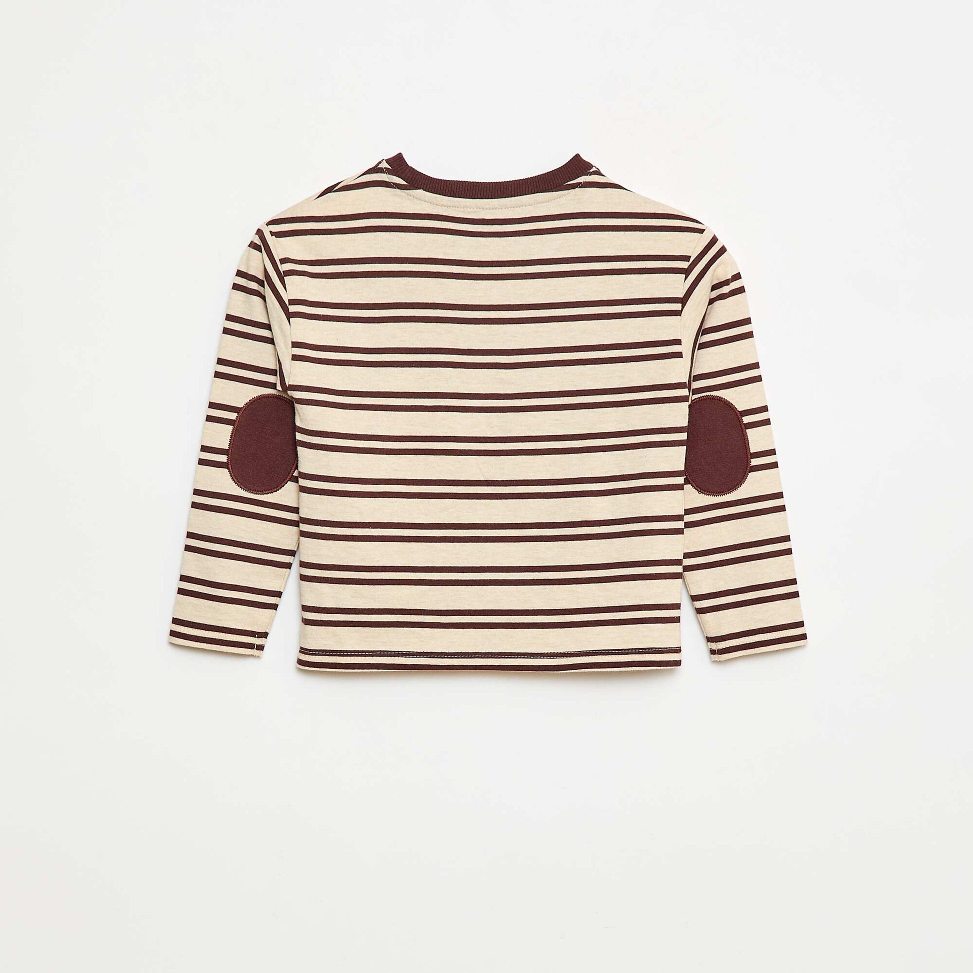 T-shirt à manches longues BEIGE/ROUGE