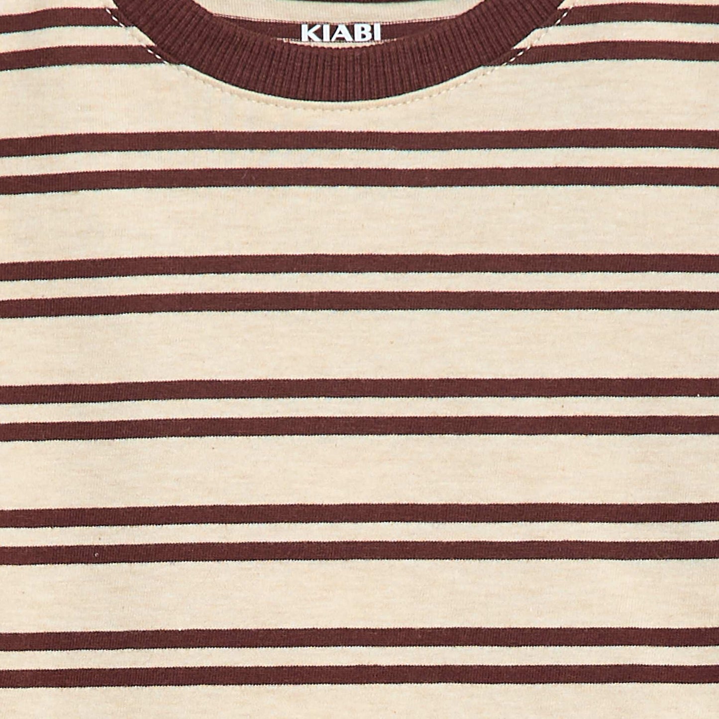 T-shirt à manches longues BEIGE/ROUGE