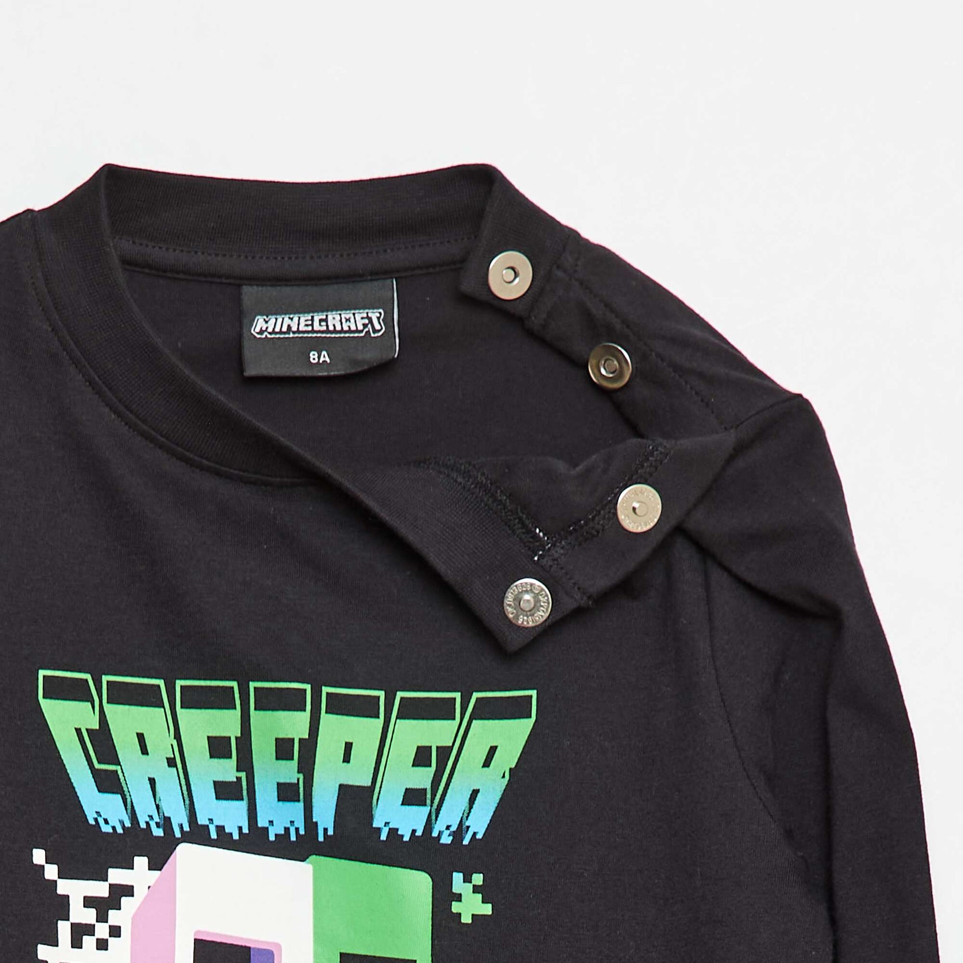 T-shirt imprimé 'Minecraft' à manches longues - So Easy NOIR