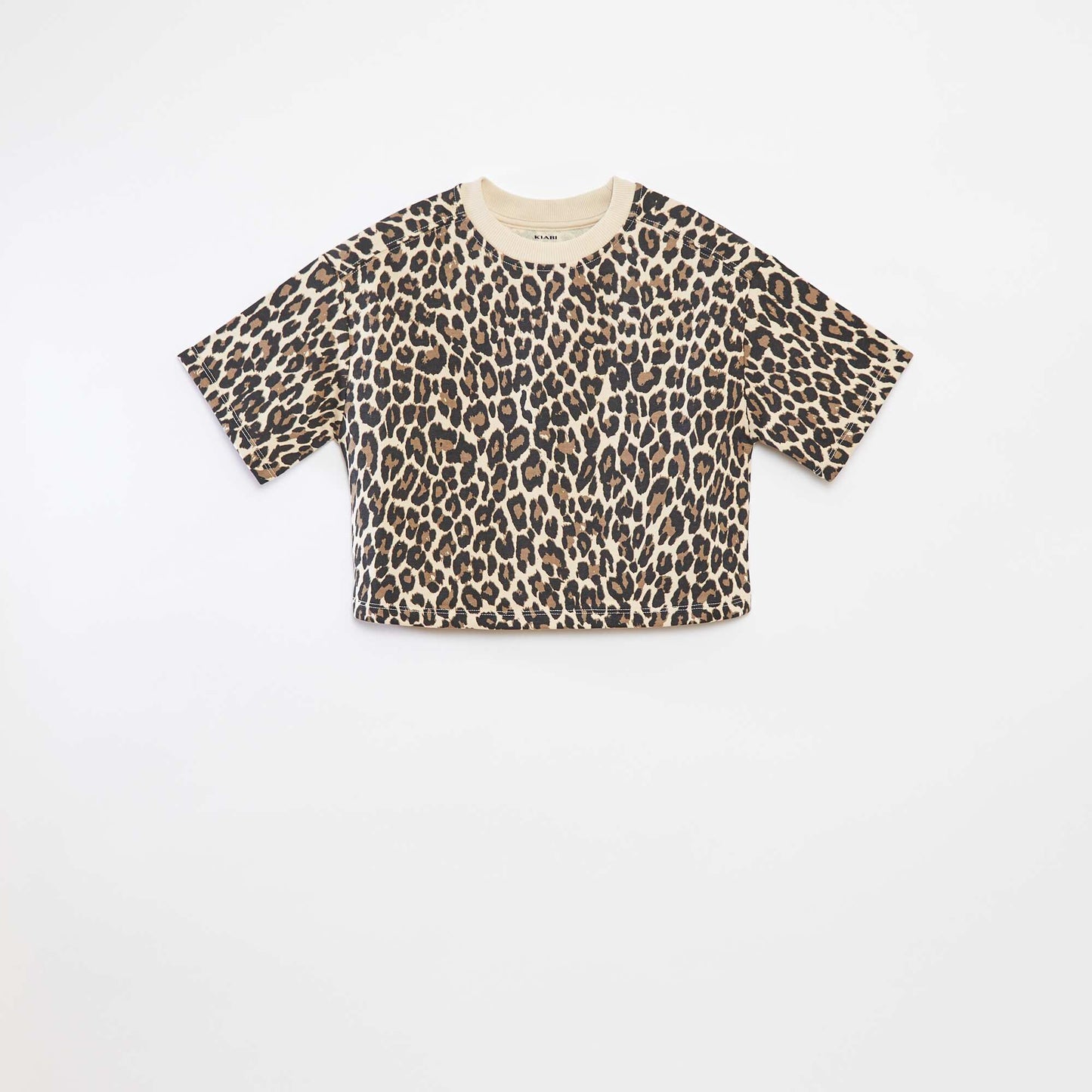 T-shirt crop à manches courtes LéOPARD