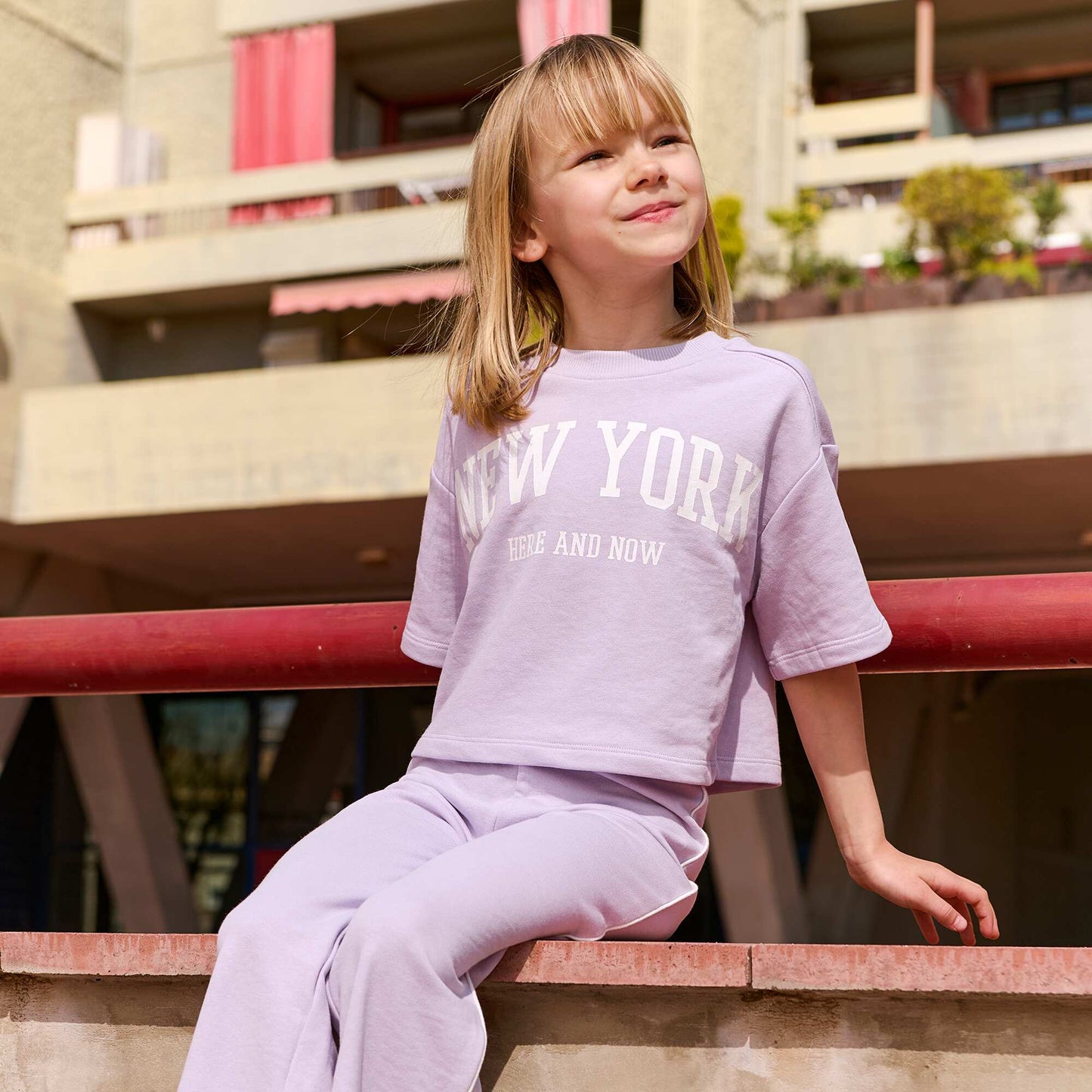 T-shirt crop à manches courtes VIOLET