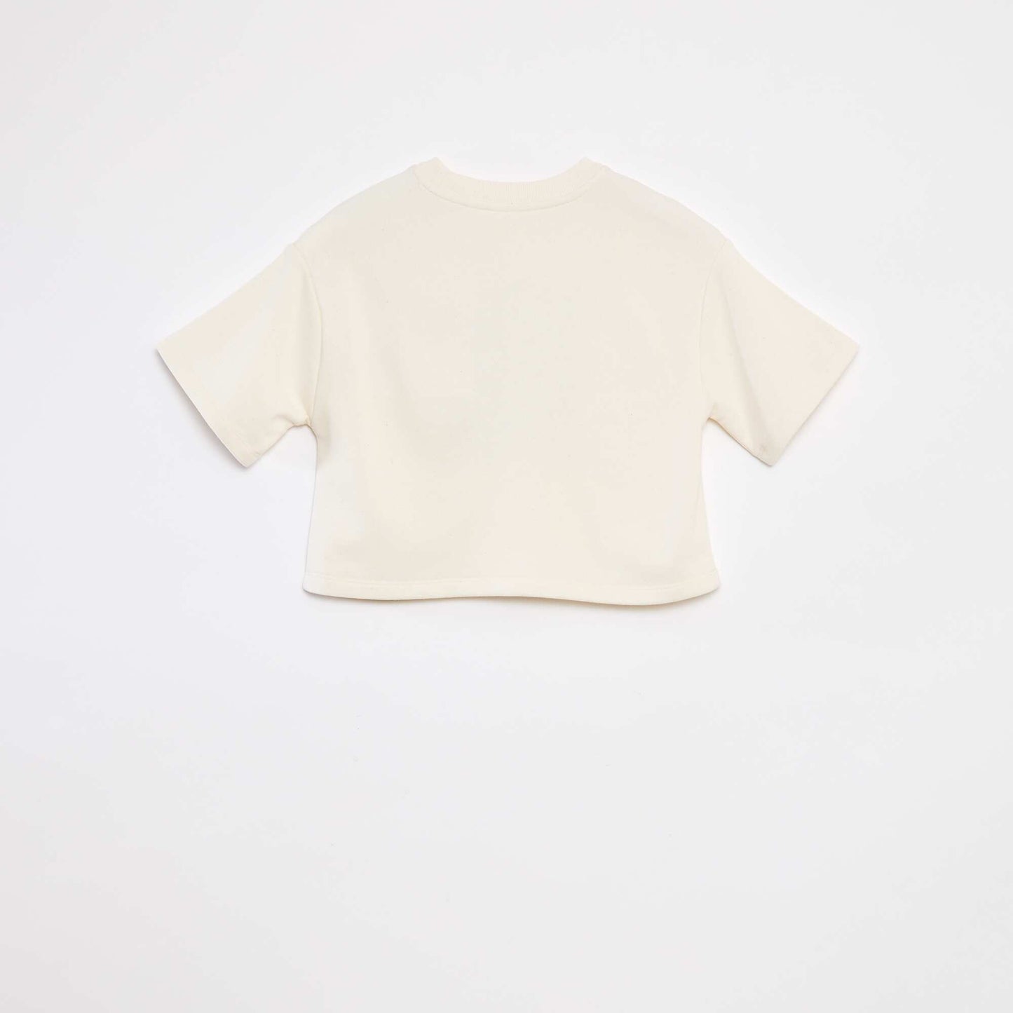 T-shirt crop à manches courtes BLANC