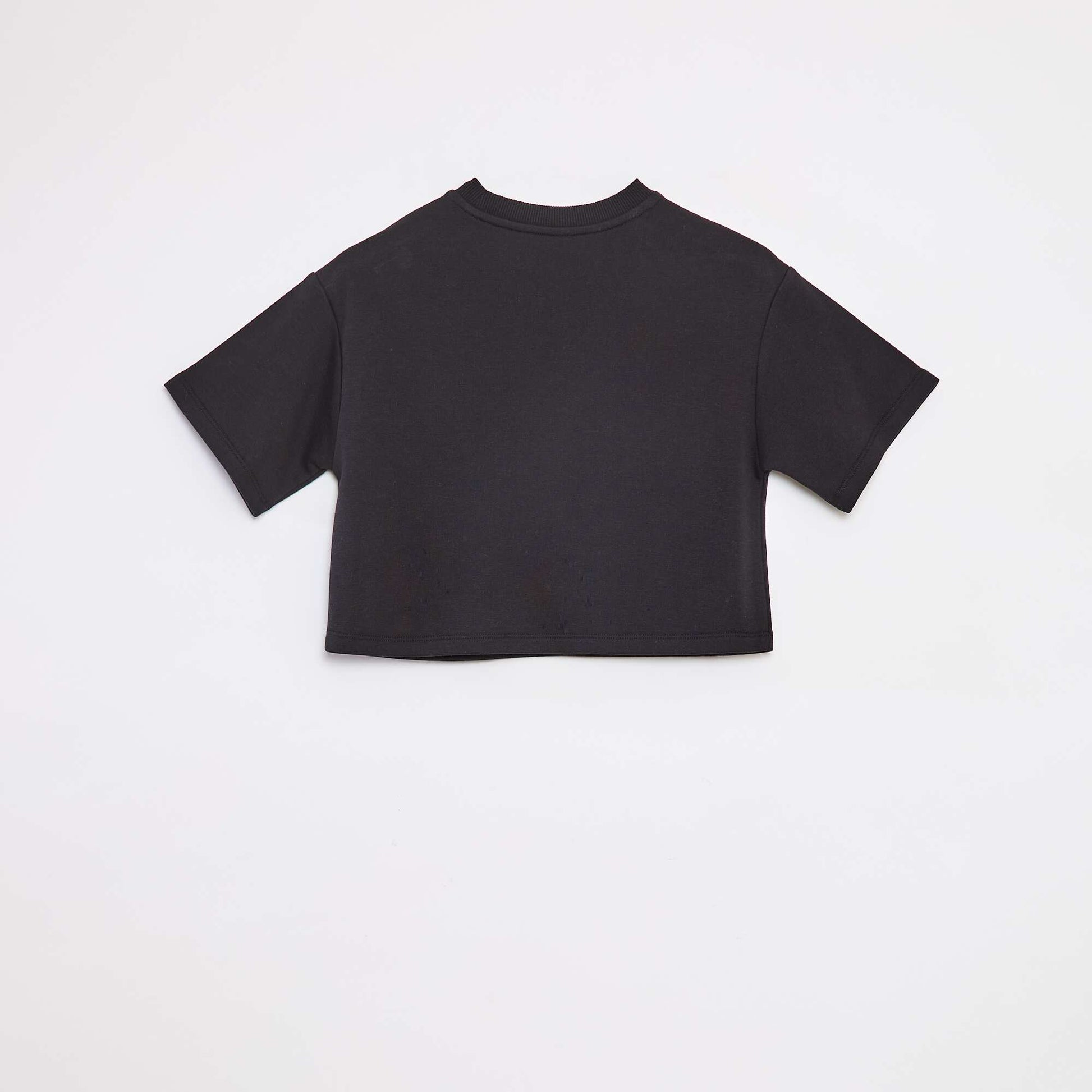 T-shirt crop à manches courtes NOIR