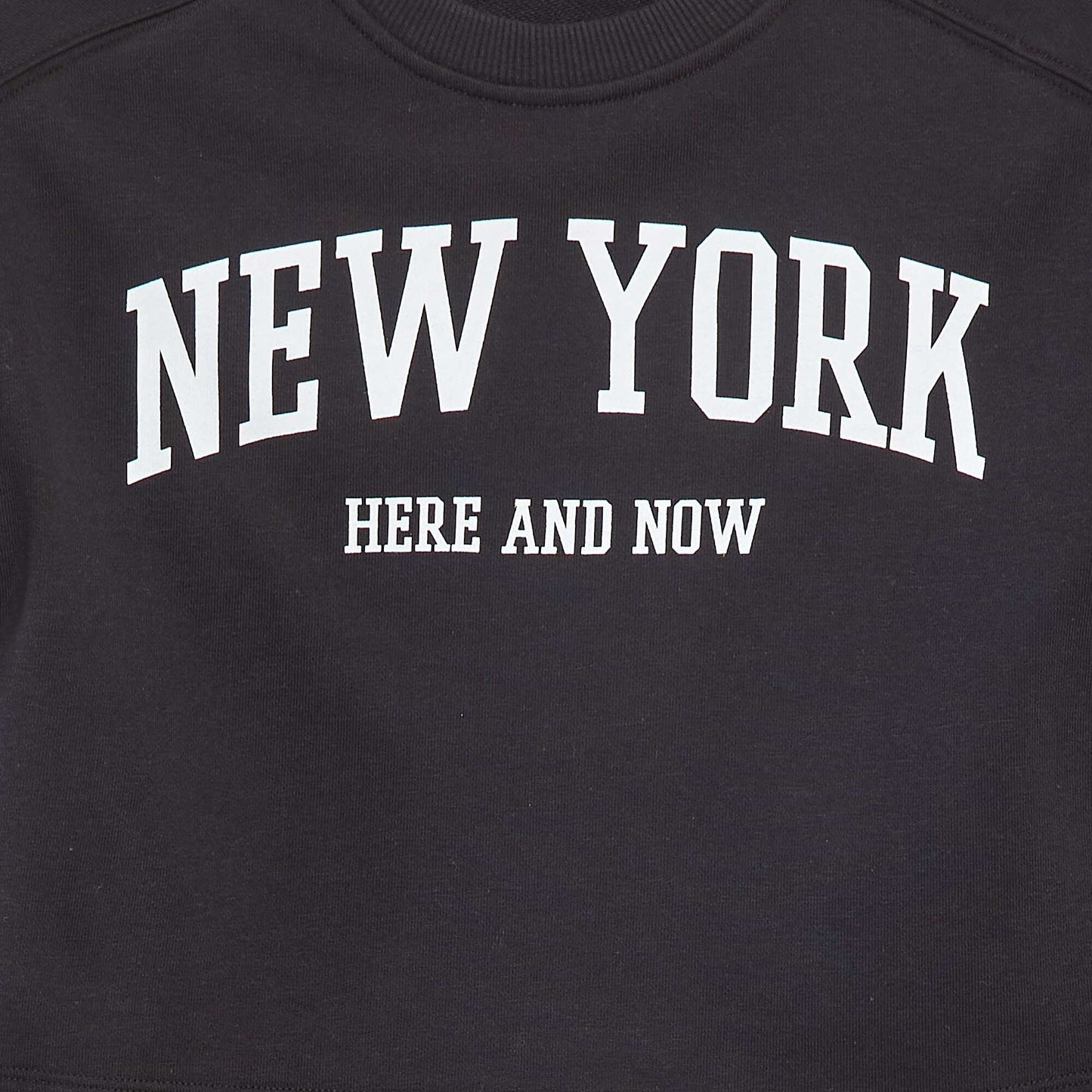 T-shirt crop à manches courtes NOIR