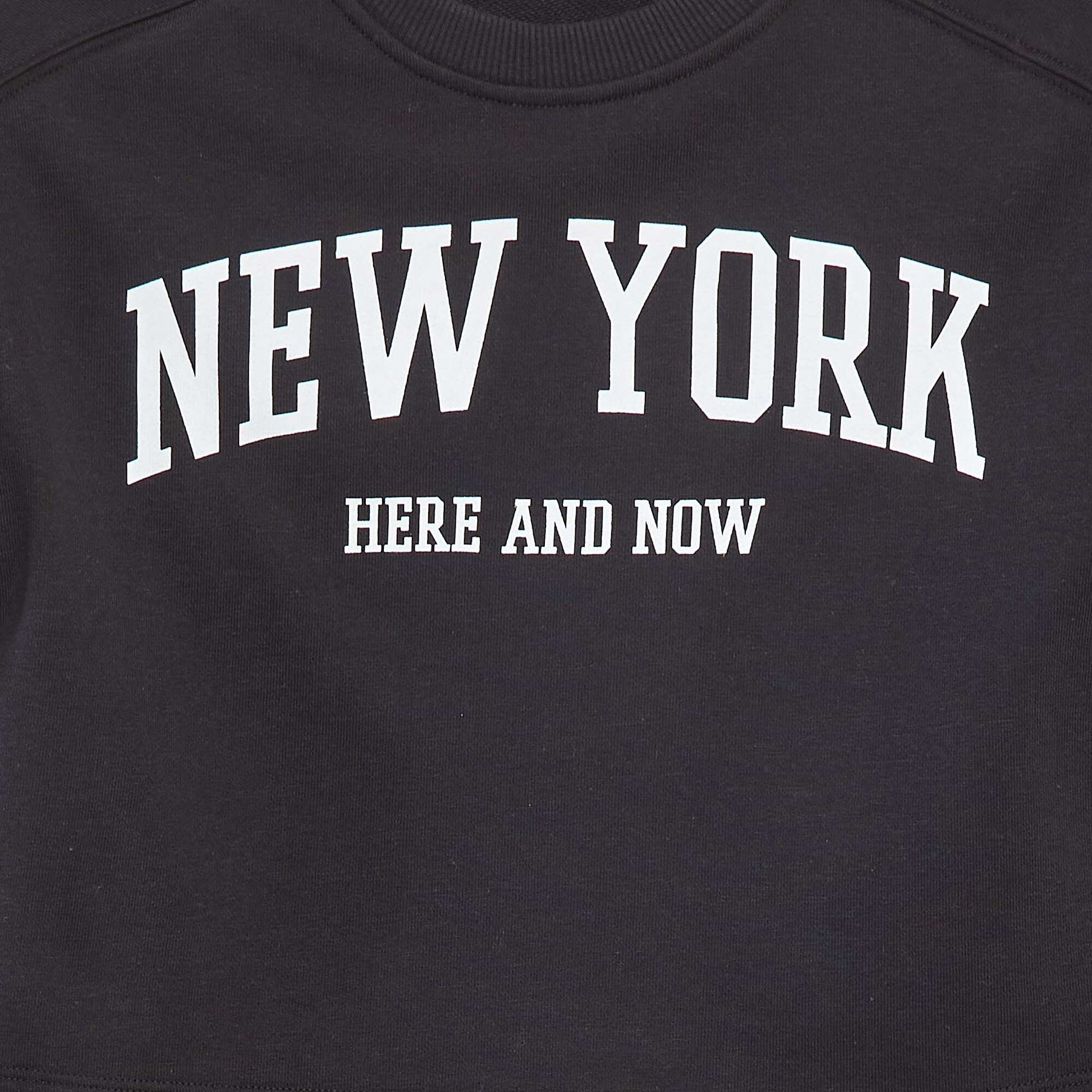T-shirt crop à manches courtes NOIR