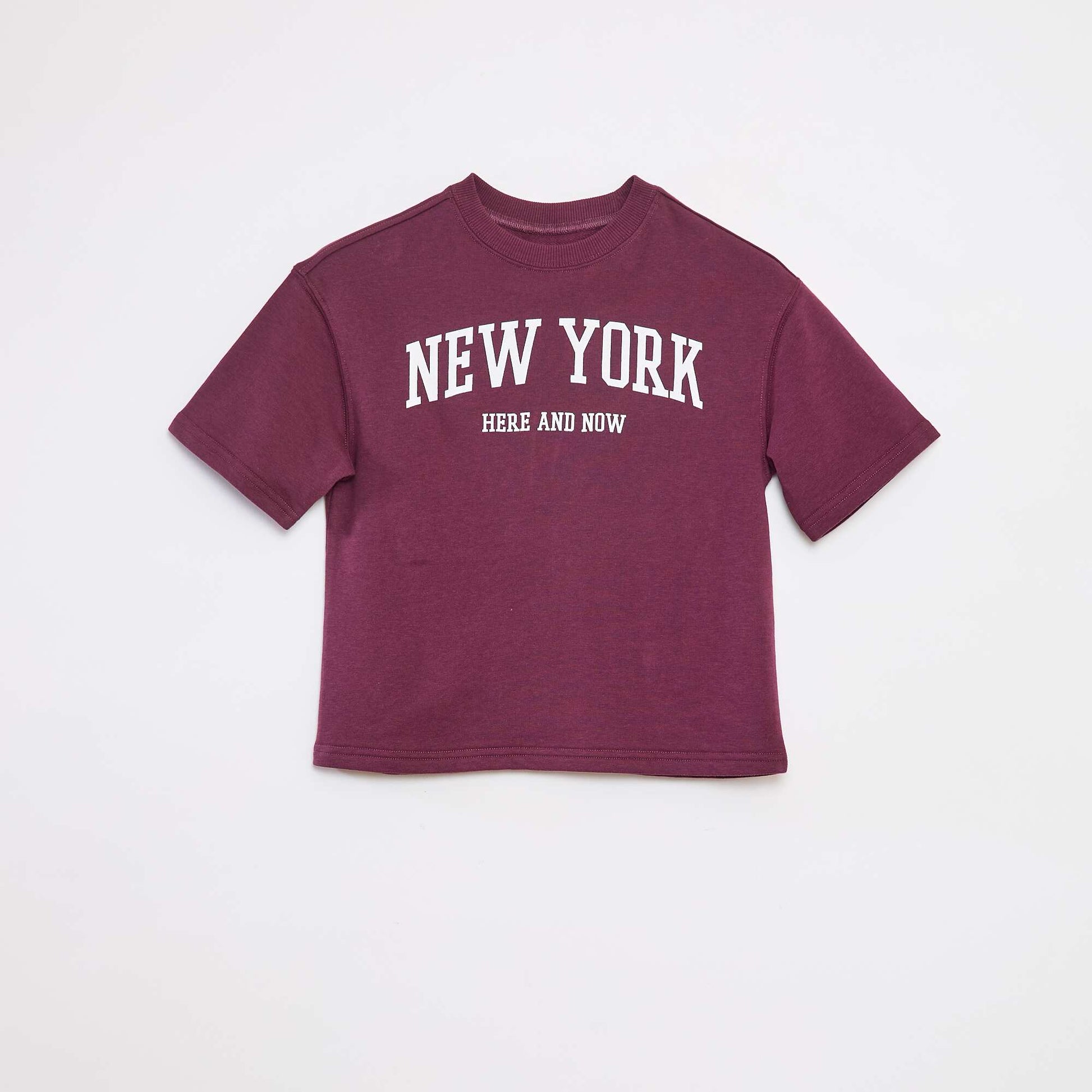 T-shirt style universitaire manches courtes MARRON