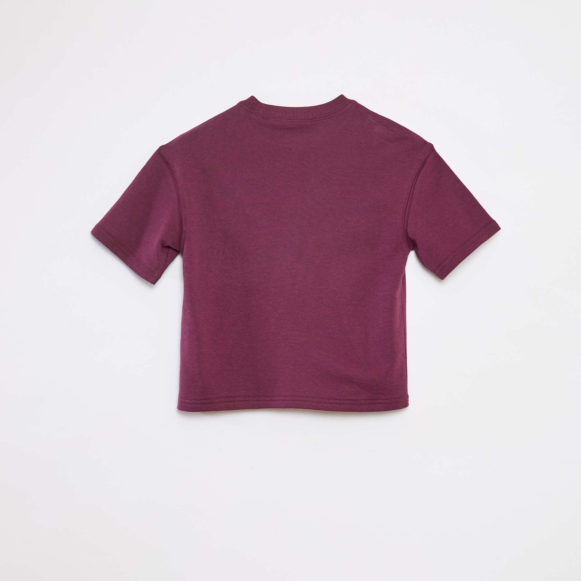 T-shirt style universitaire manches courtes MARRON
