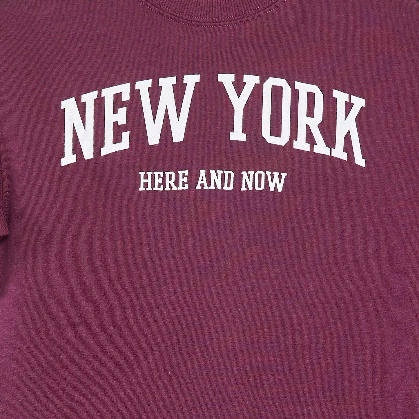 T-shirt style universitaire manches courtes MARRON