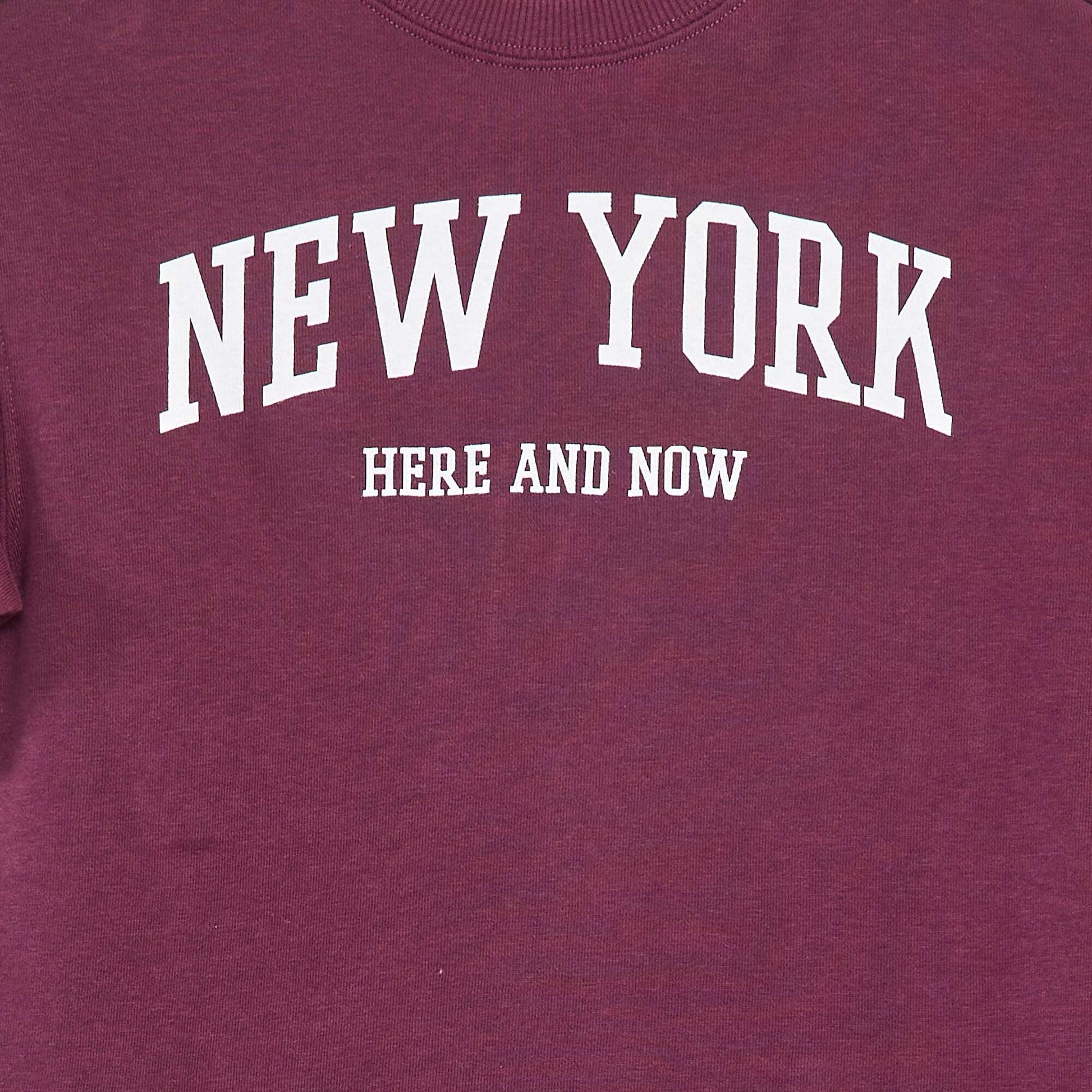 T-shirt style universitaire manches courtes MARRON