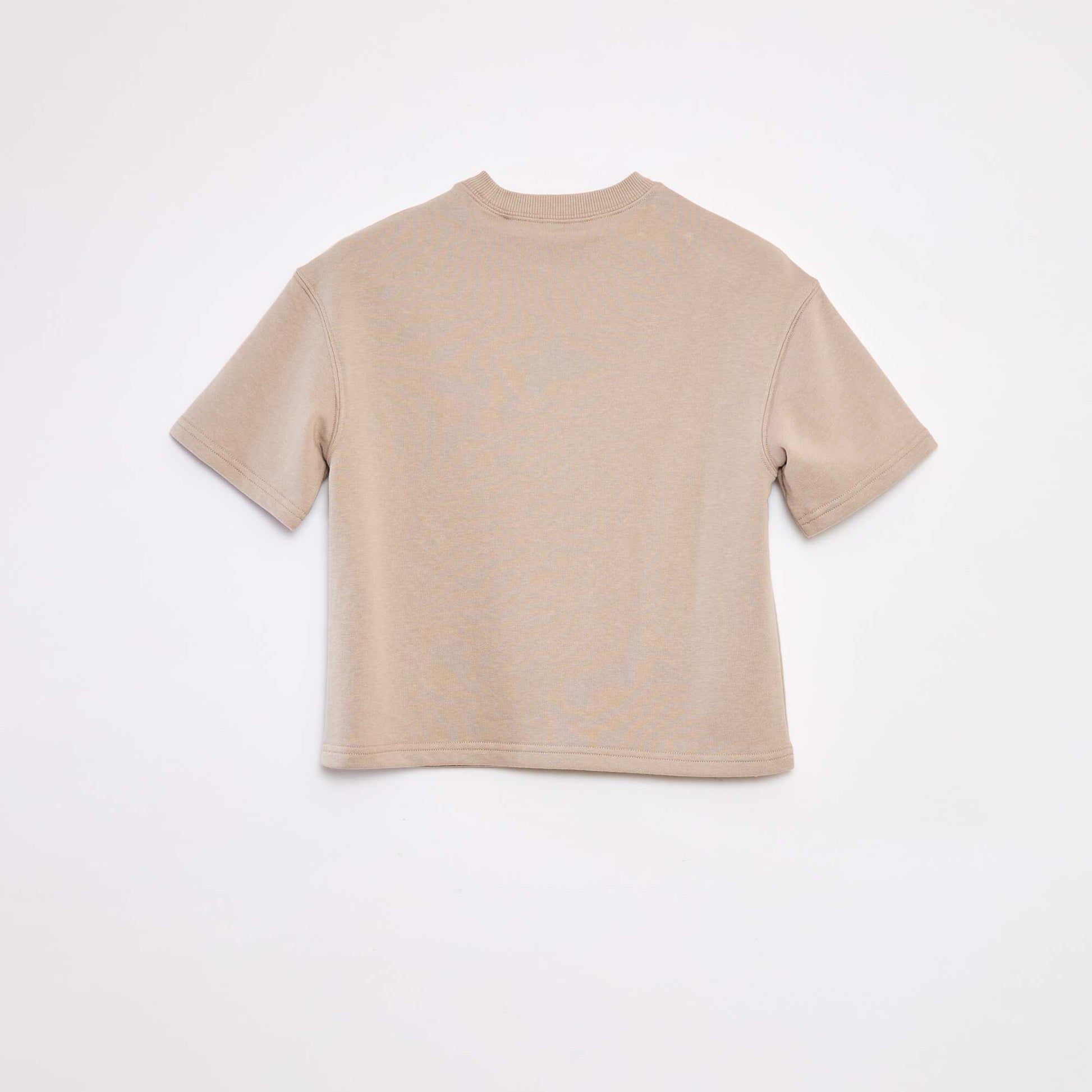 T-shirt style universitaire manches courtes BEIGE