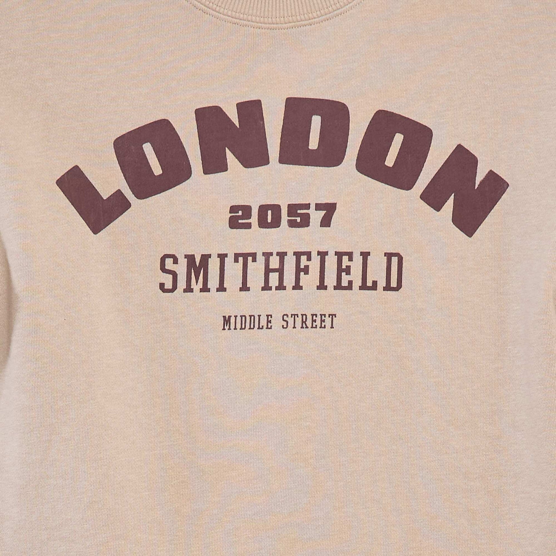 T-shirt style universitaire manches courtes BEIGE