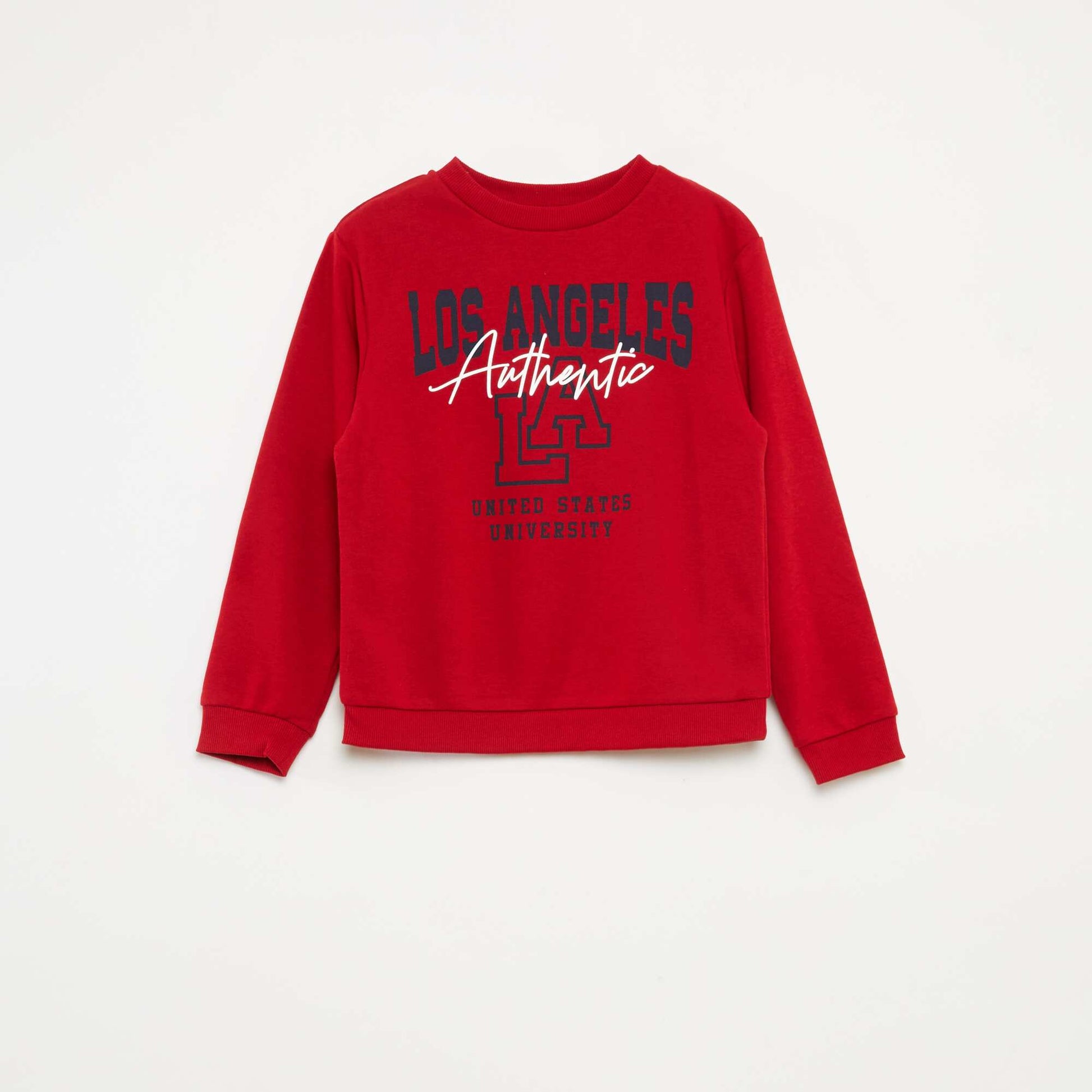 Ensemble sweat + pantalon esprit campus - 2 pièces ROUGE