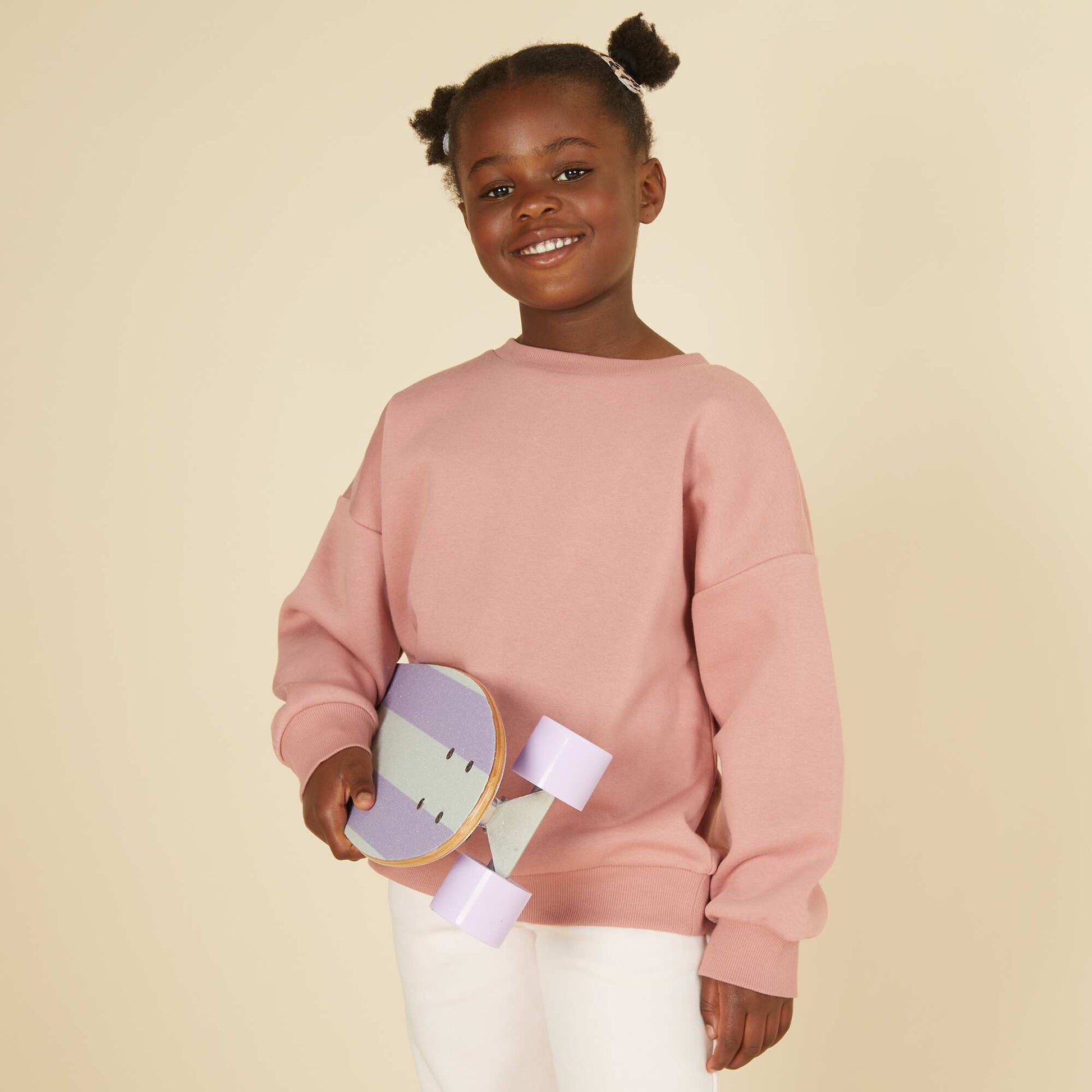 Lot de 2 sweats unis en molleton ROSE