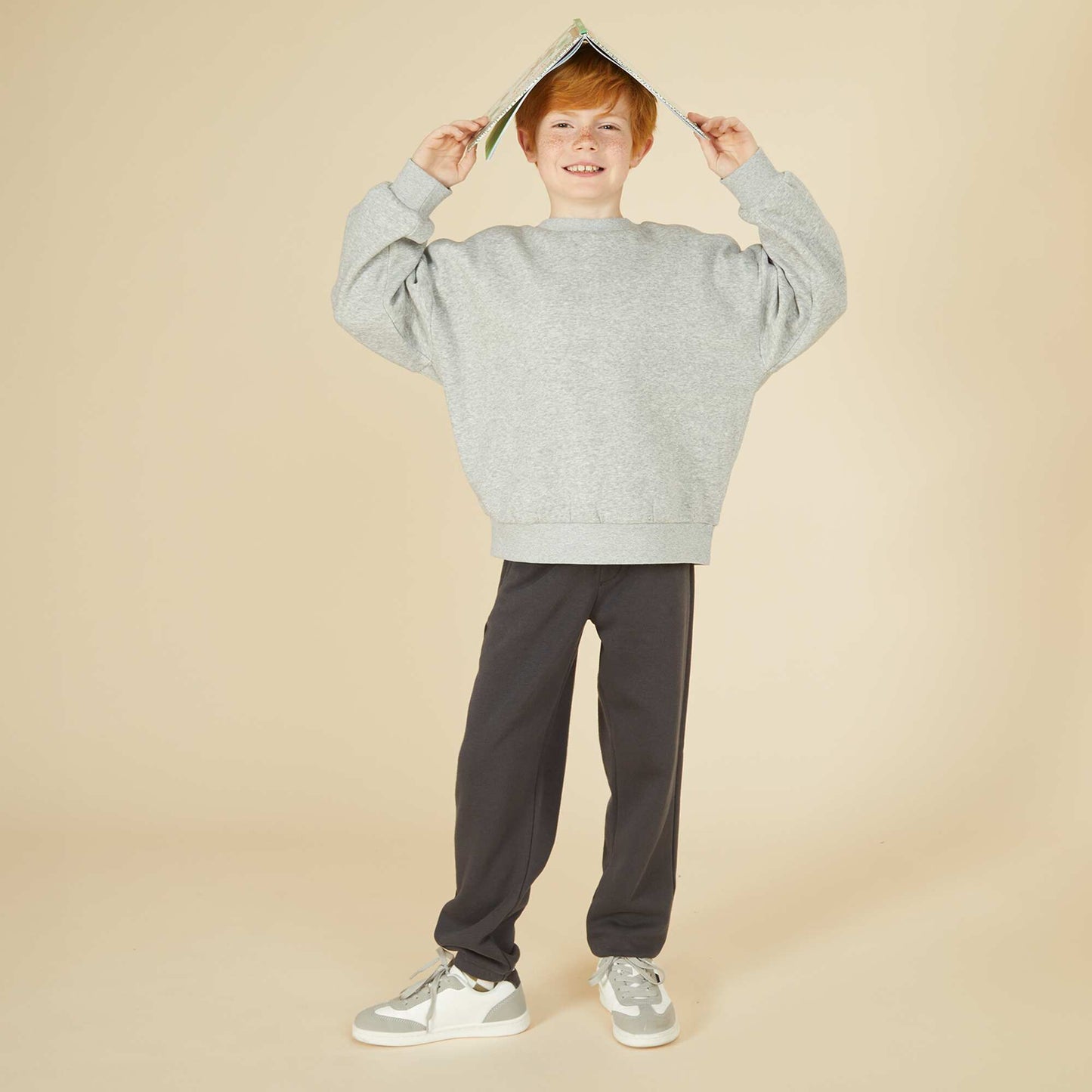Lot de 2 sweats unis en molleton GRIS