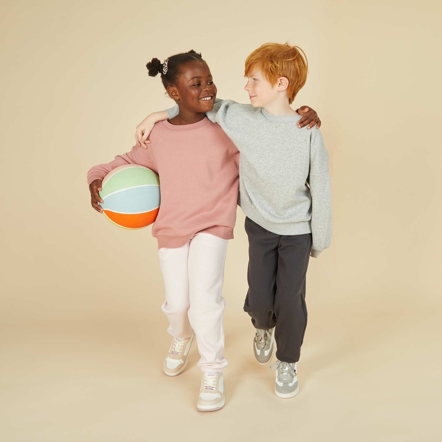 Lot de 2 sweats unis en molleton GRIS