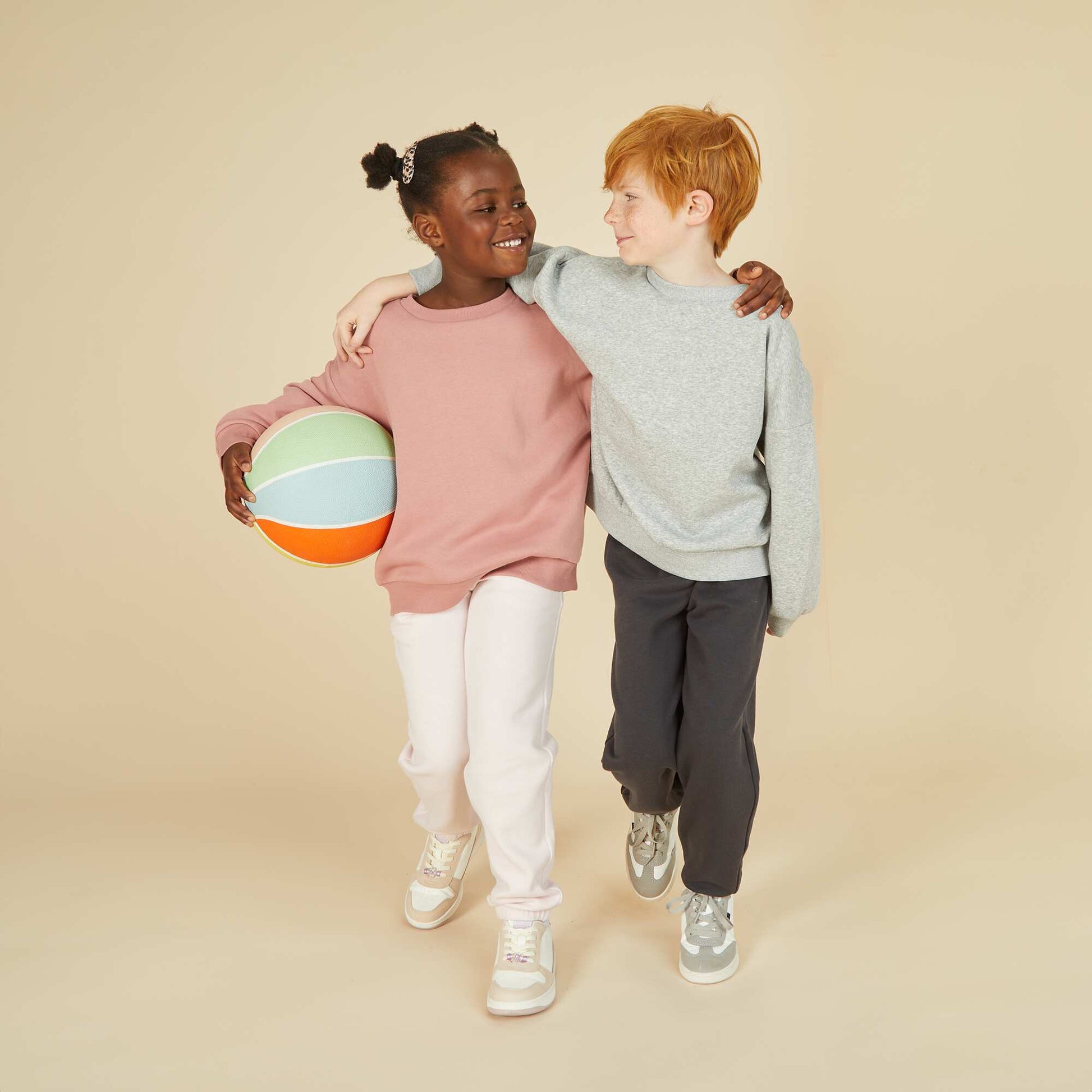Lot de 2 sweats unis en molleton GRIS