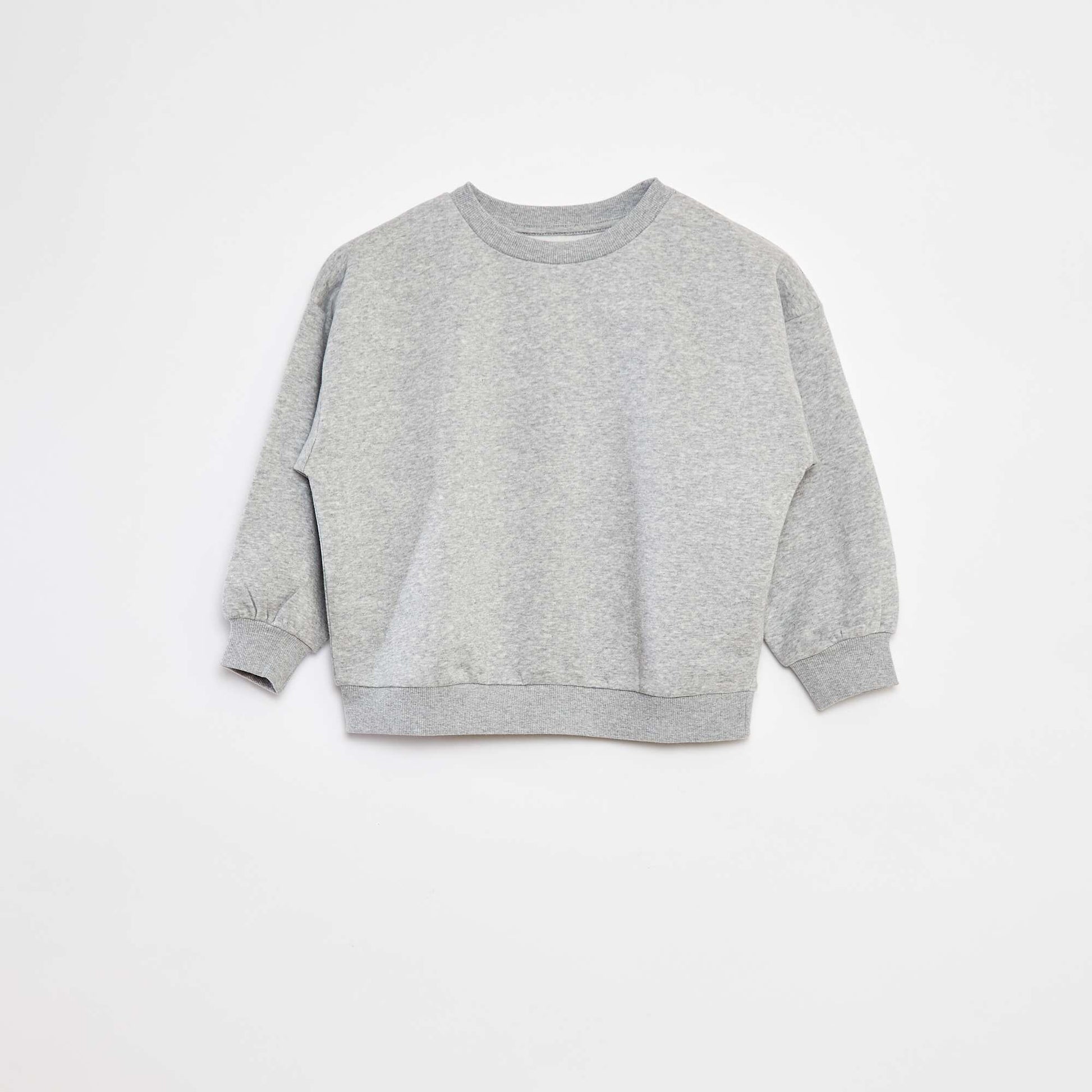 Lot de 2 sweats unis en molleton GRIS